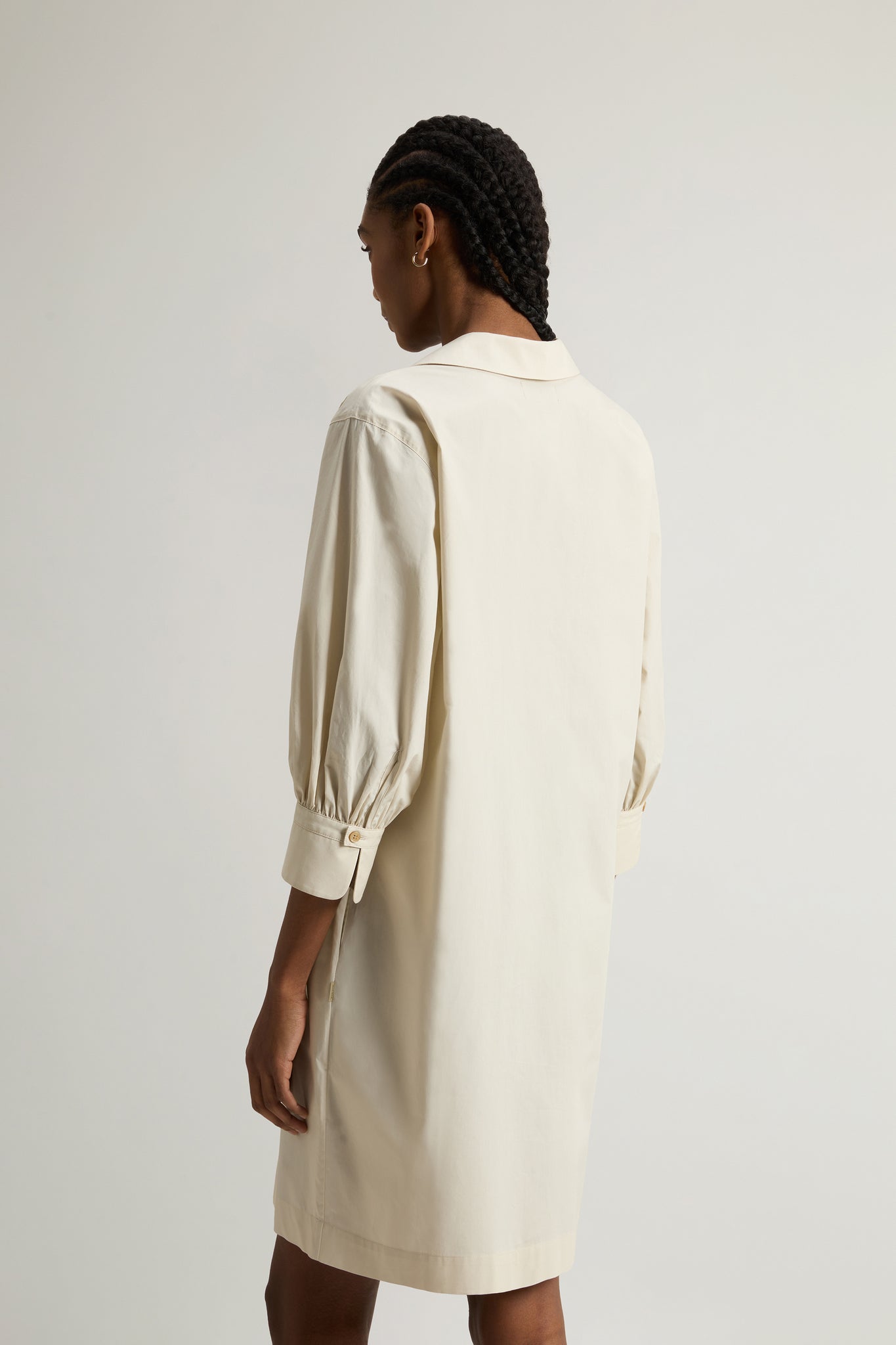 Vestito in Popeline di Puro Cotone / Beige - Ideal Moda