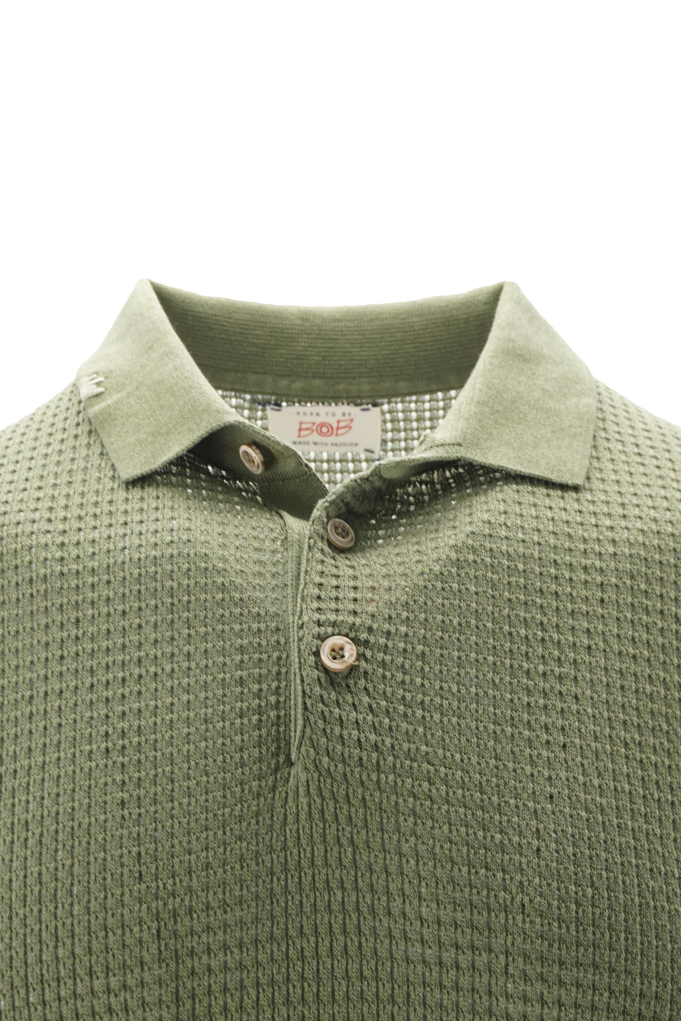 Polo Sandy in Cotone Tramato / Verde - Ideal Moda