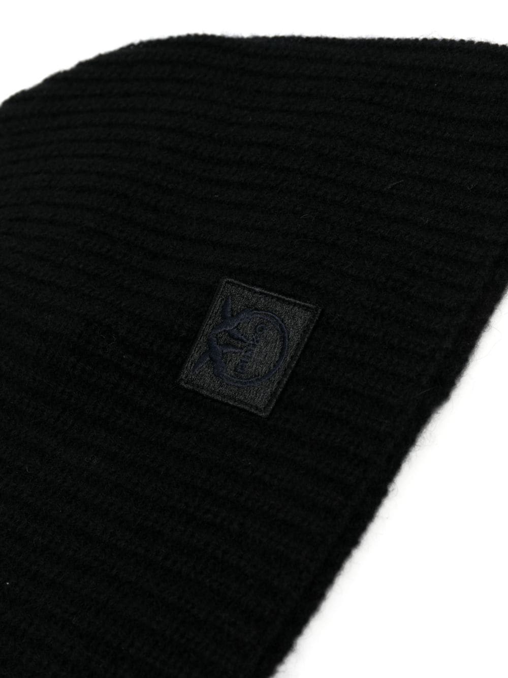 Berretto a Coste con Applicazione / Nero - Ideal Moda
