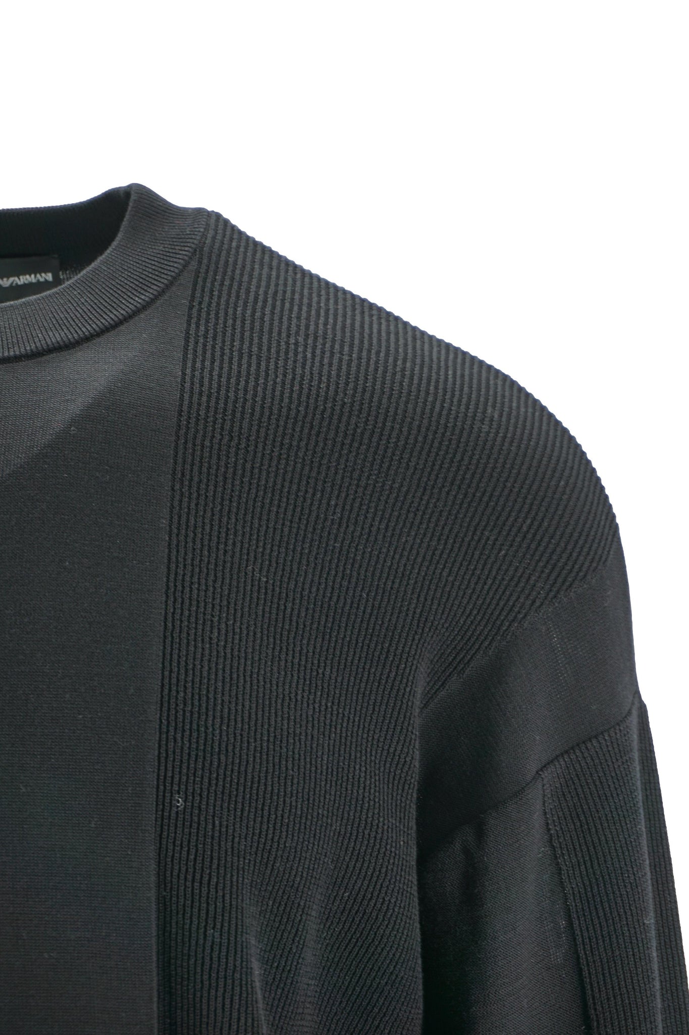 Maglione a Costine con Inserti / Nero - Ideal Moda