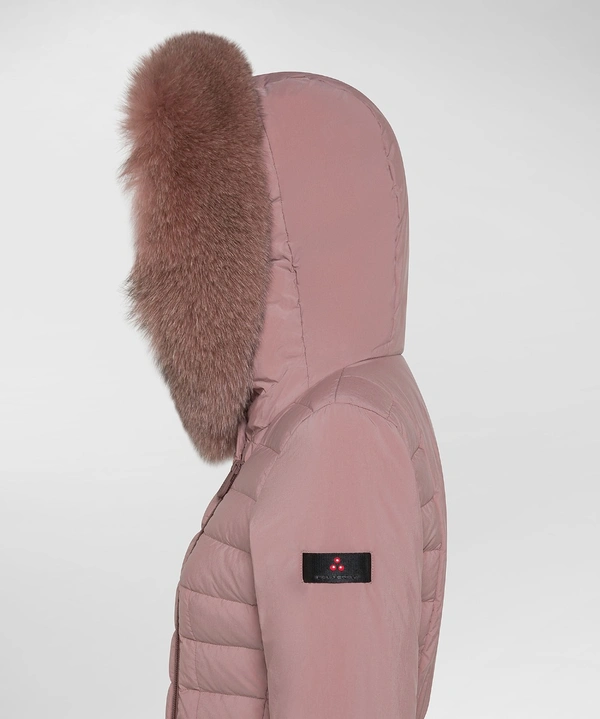 Piumino Slim con Pelliccia / Rosa - Ideal Moda