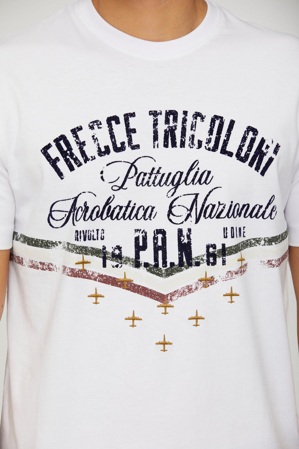 T-Shirt con Stampa Frecce Tricolori / Bianco - Ideal Moda