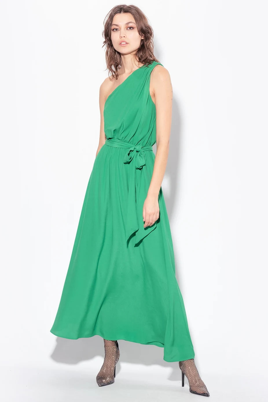 Abito Monospalla in Crepe / Verde - Ideal Moda