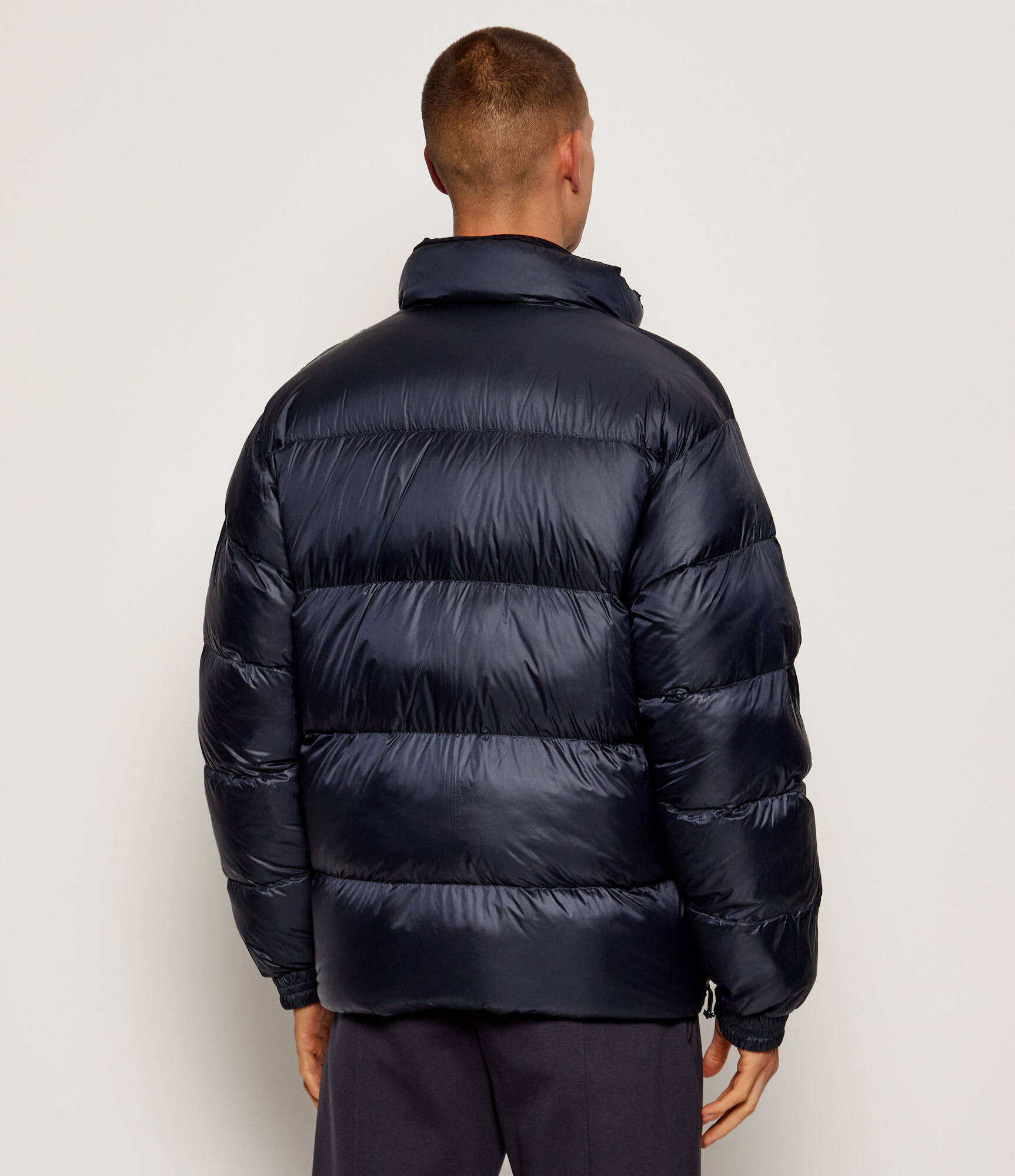 Piumino Reversibile in Twill Misto Lana / Blu