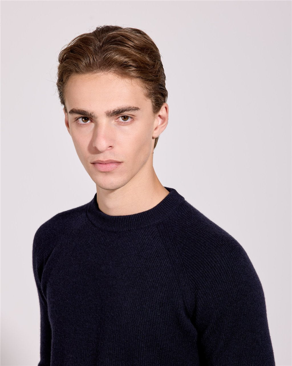 Maglia Girocollo Raglan a Costa Inglese / Blu