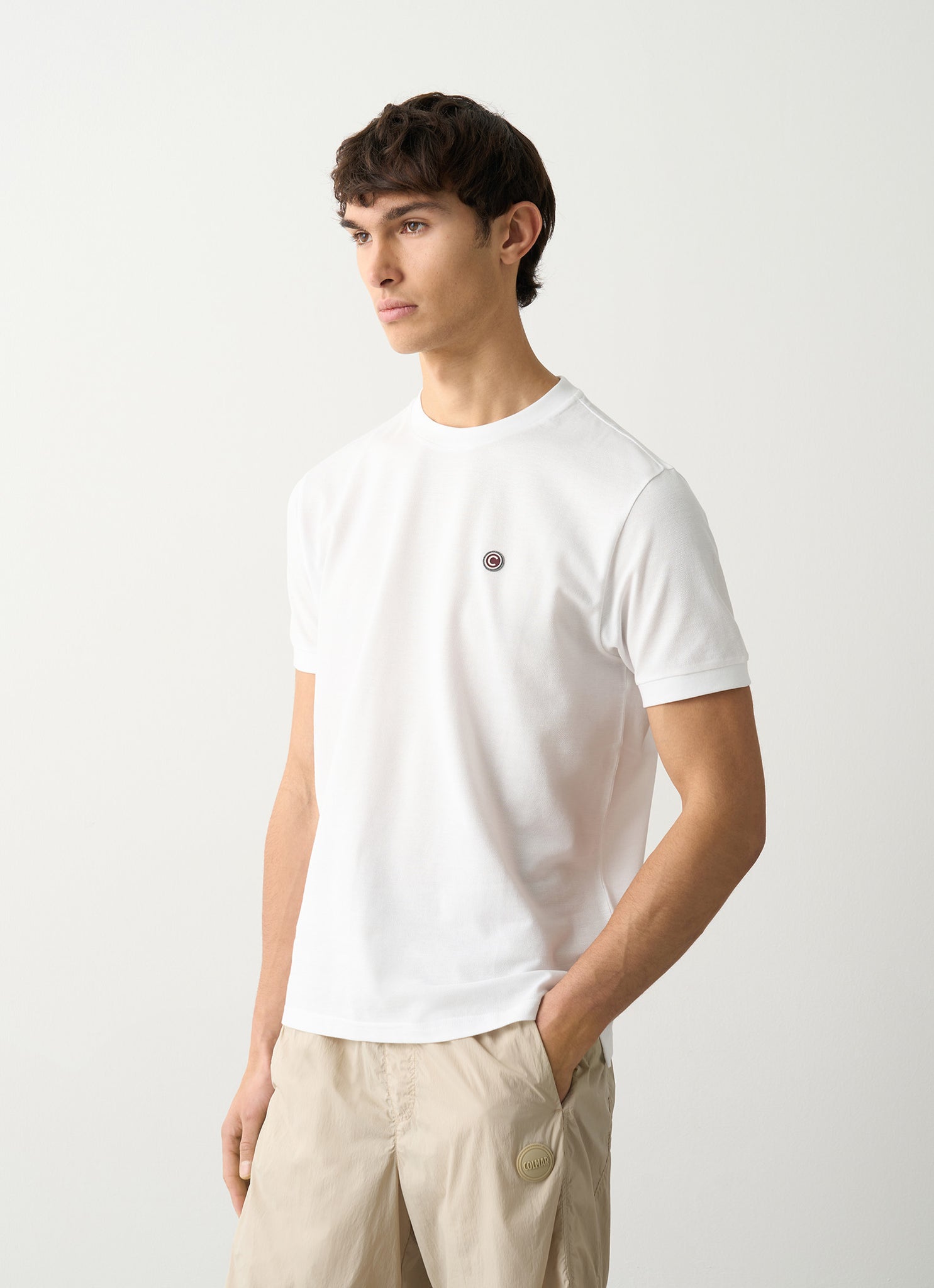 T-Shirt in Piquet di Cotone / Bianco - Ideal Moda