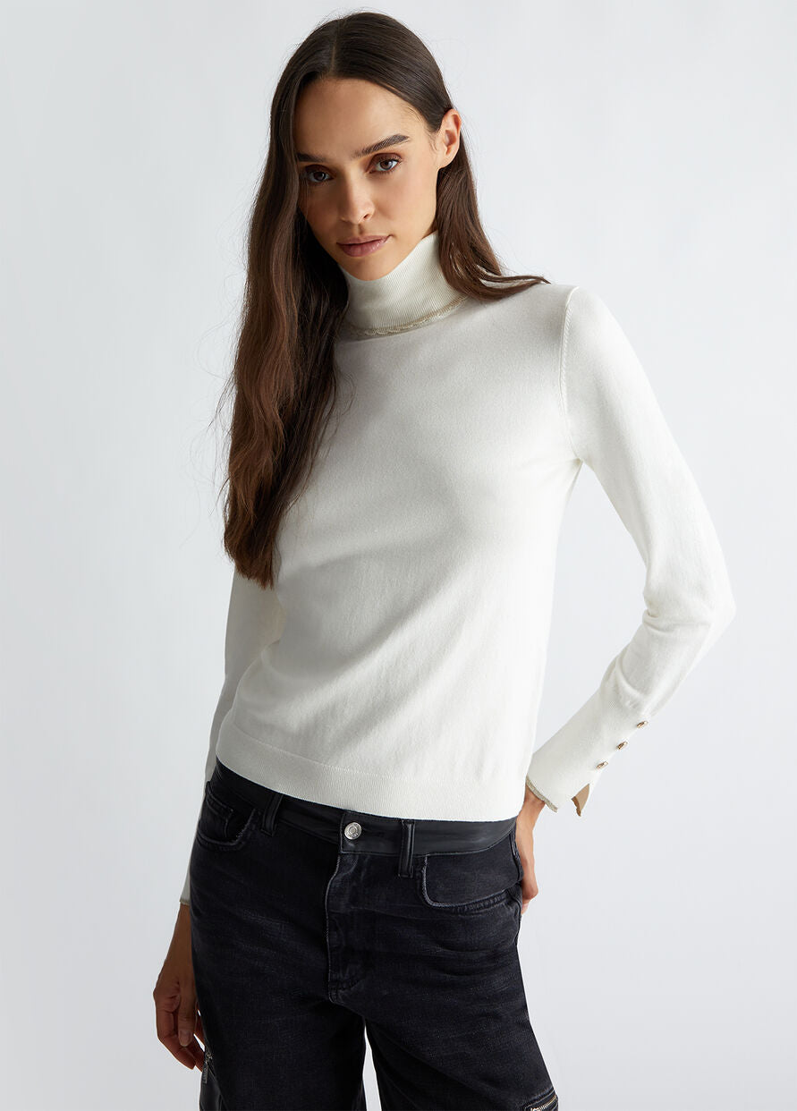 Dolcevita in Maglia / Bianco - Ideal Moda
