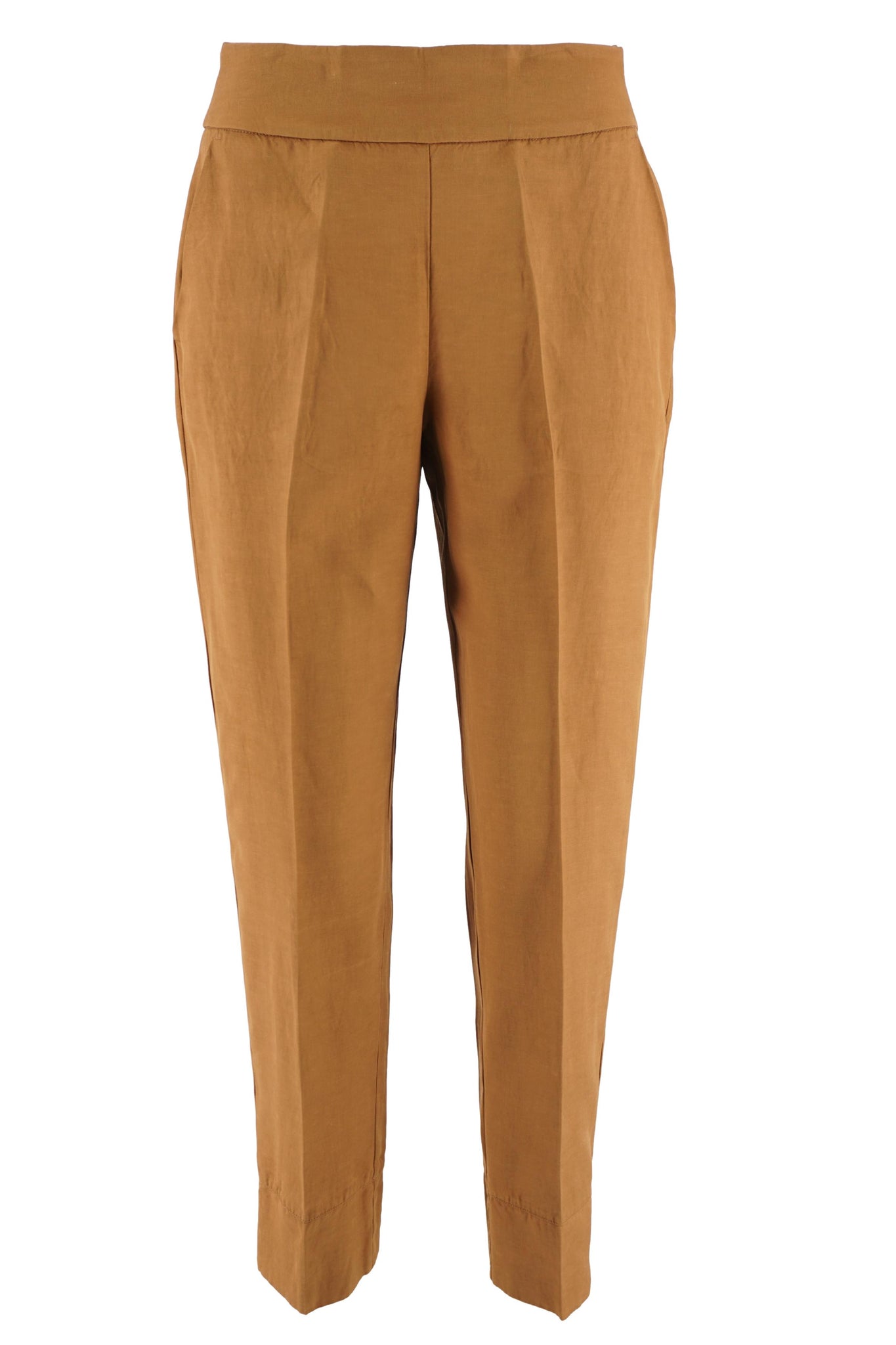 Pantalone in Viscosa e Lino / Marrone - Ideal Moda