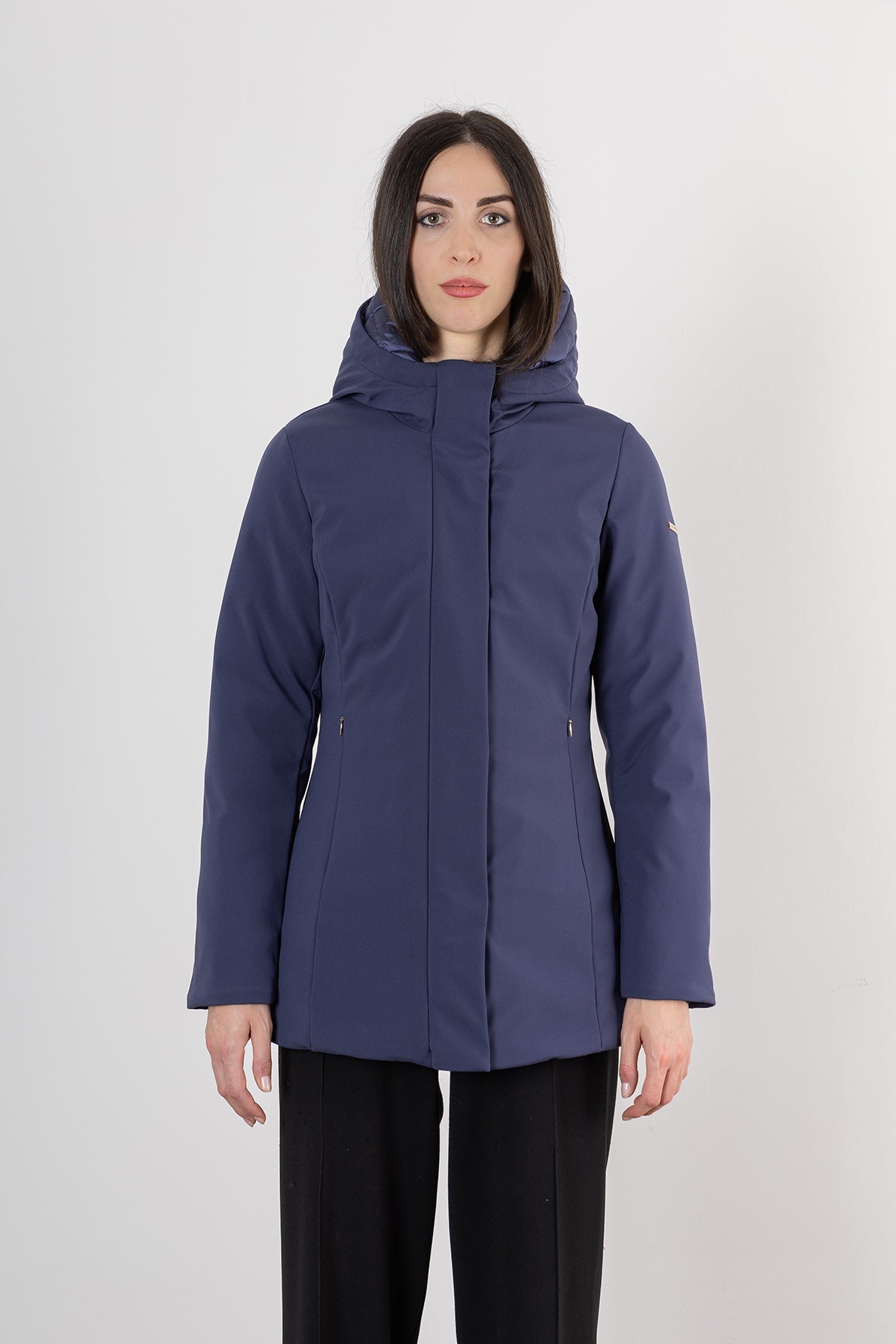 Giubbino in Softshell con Capuccio / Blu