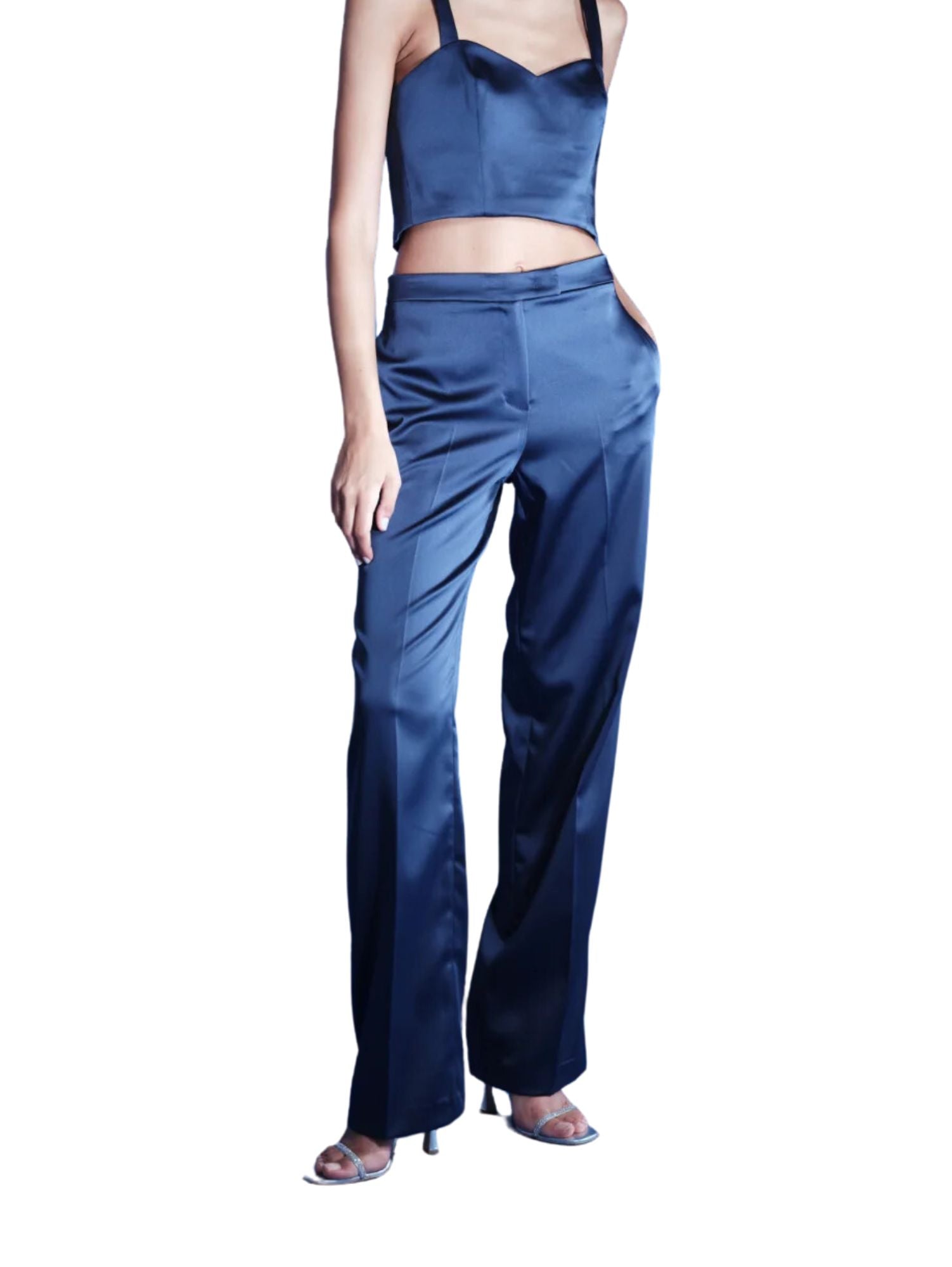 Pantalone in Raso / Blu - Ideal Moda