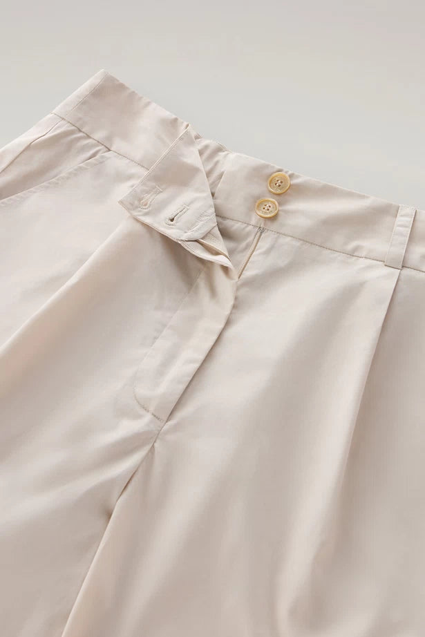 Pantaloncino in Popeline di Cotone / Beige - Ideal Moda