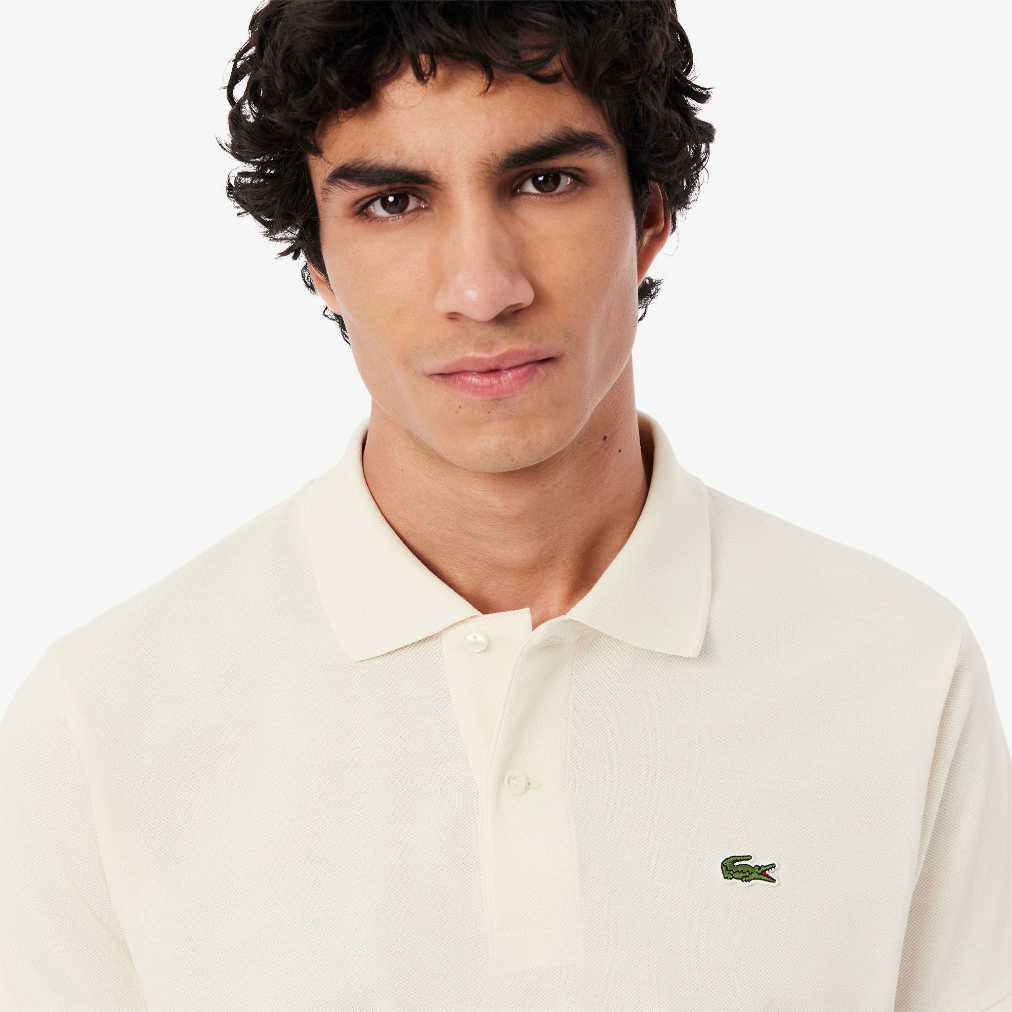 Polo 12.12 con Logo Lacoste / Avorio - Ideal Moda