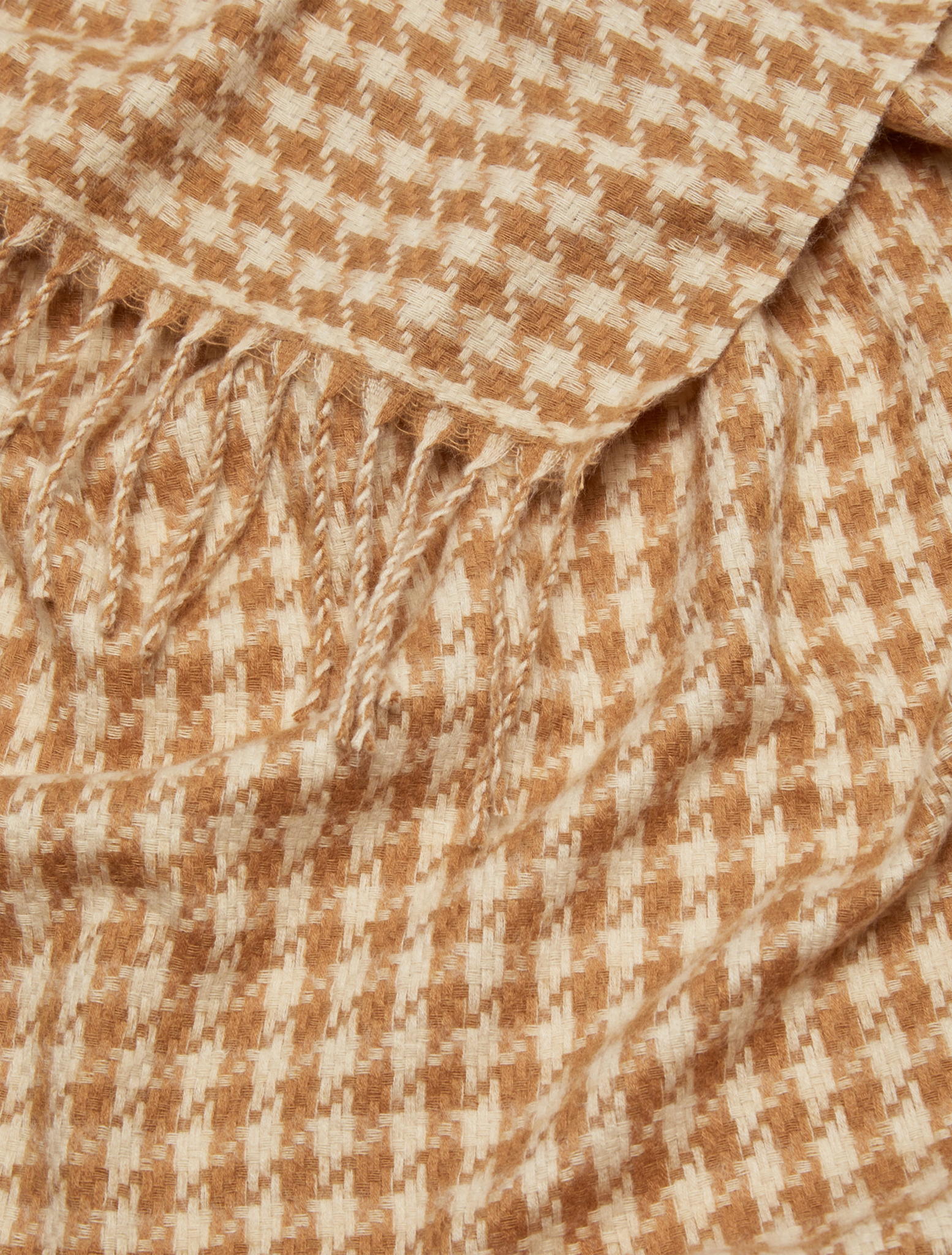 Sciarpa con Fantasia Pied De Poule / Beige - Ideal Moda