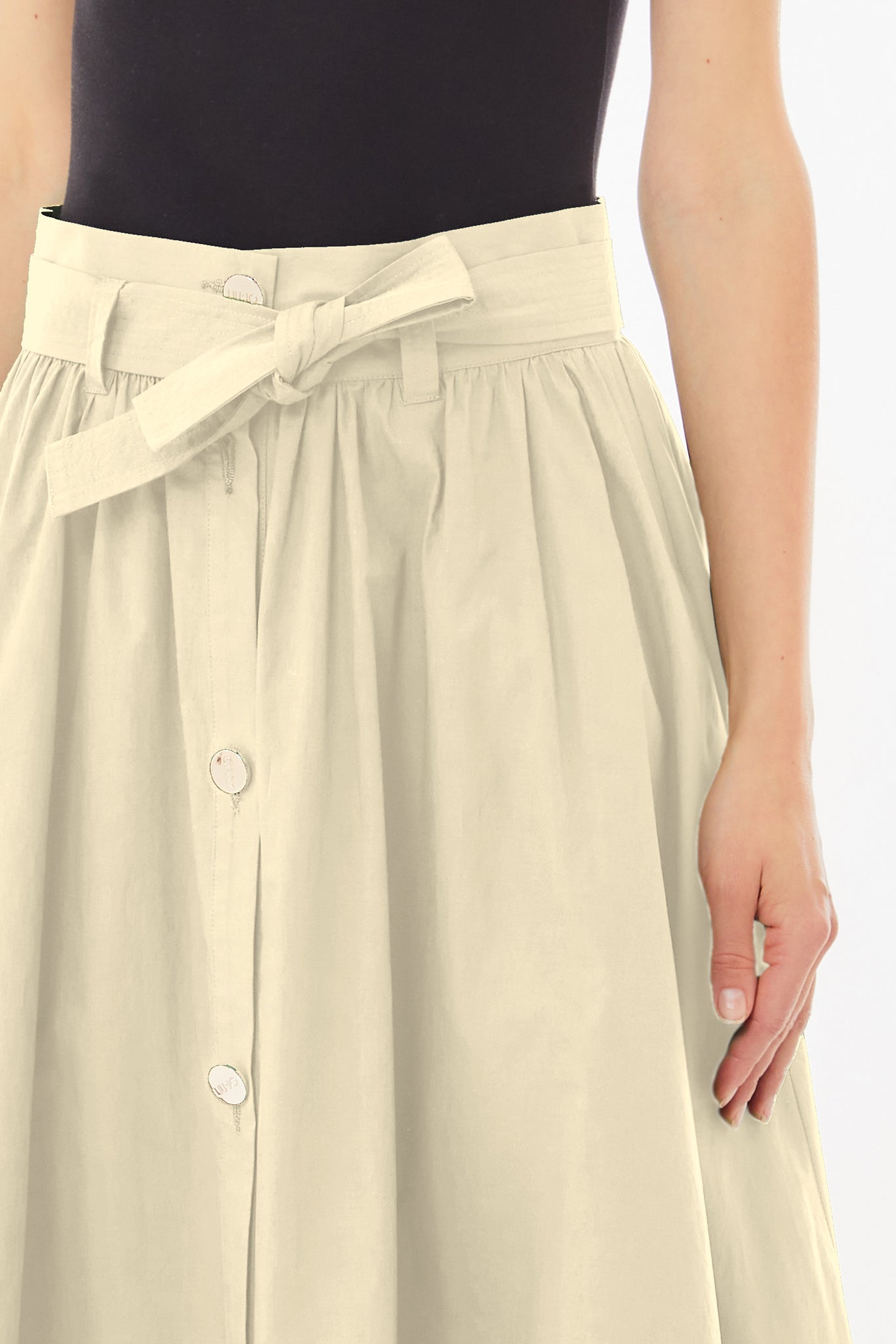 Gonna Midi in Cotone / Beige - Ideal Moda