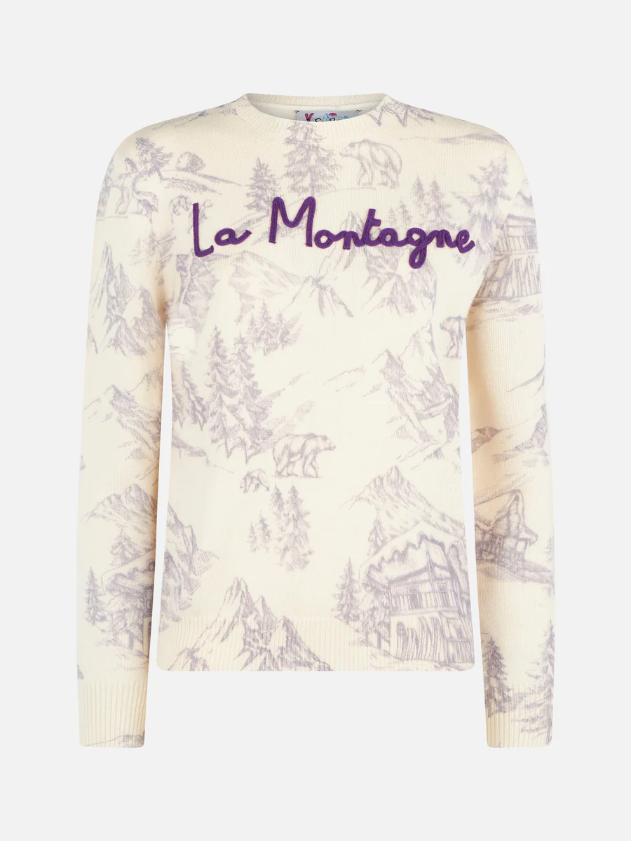 Maglia Girocollo con Stampa / Bianco - Ideal Moda