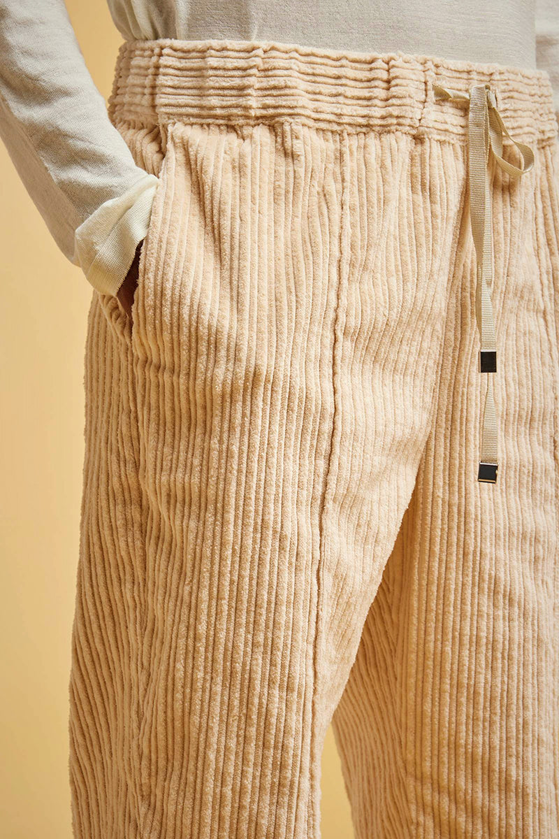 Pantalone in Velluto a Coste / Beige - Ideal Moda