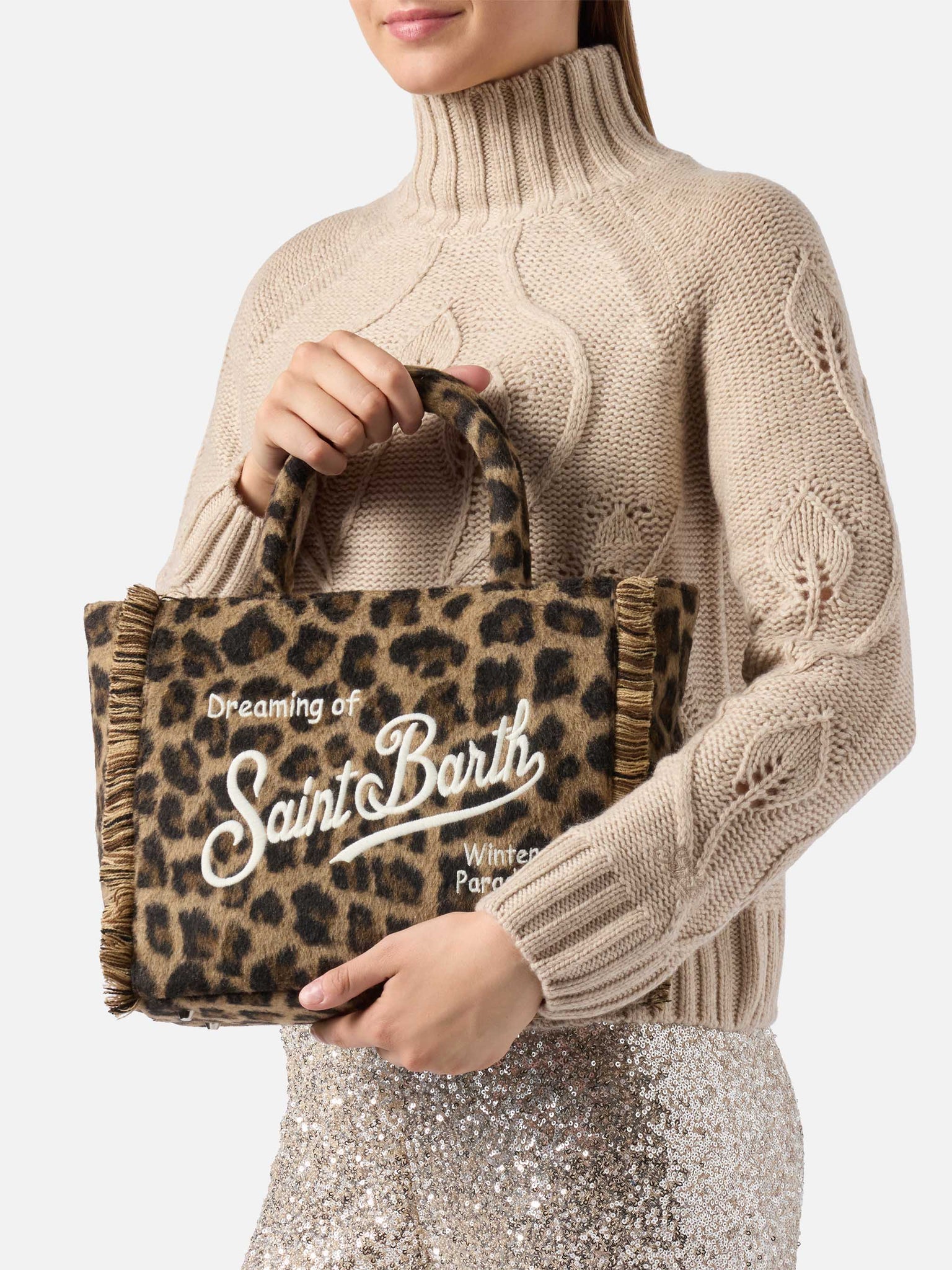 Borsa a Mano Colette in Misto Lana / Beige