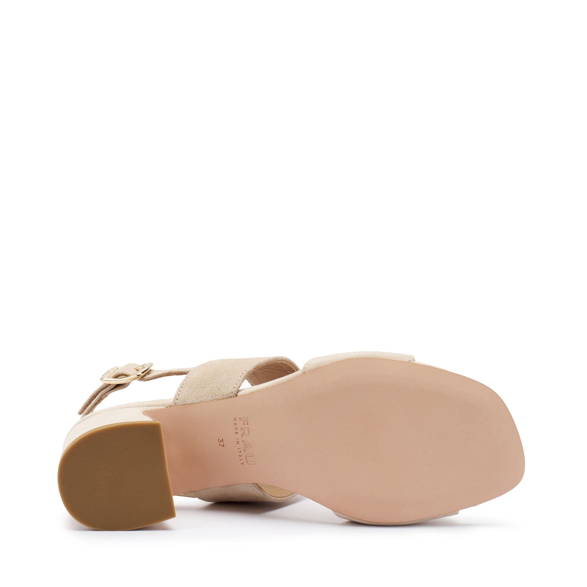 Sandalo con Tacco in Pelle Scamosciata / Beige - Ideal Moda