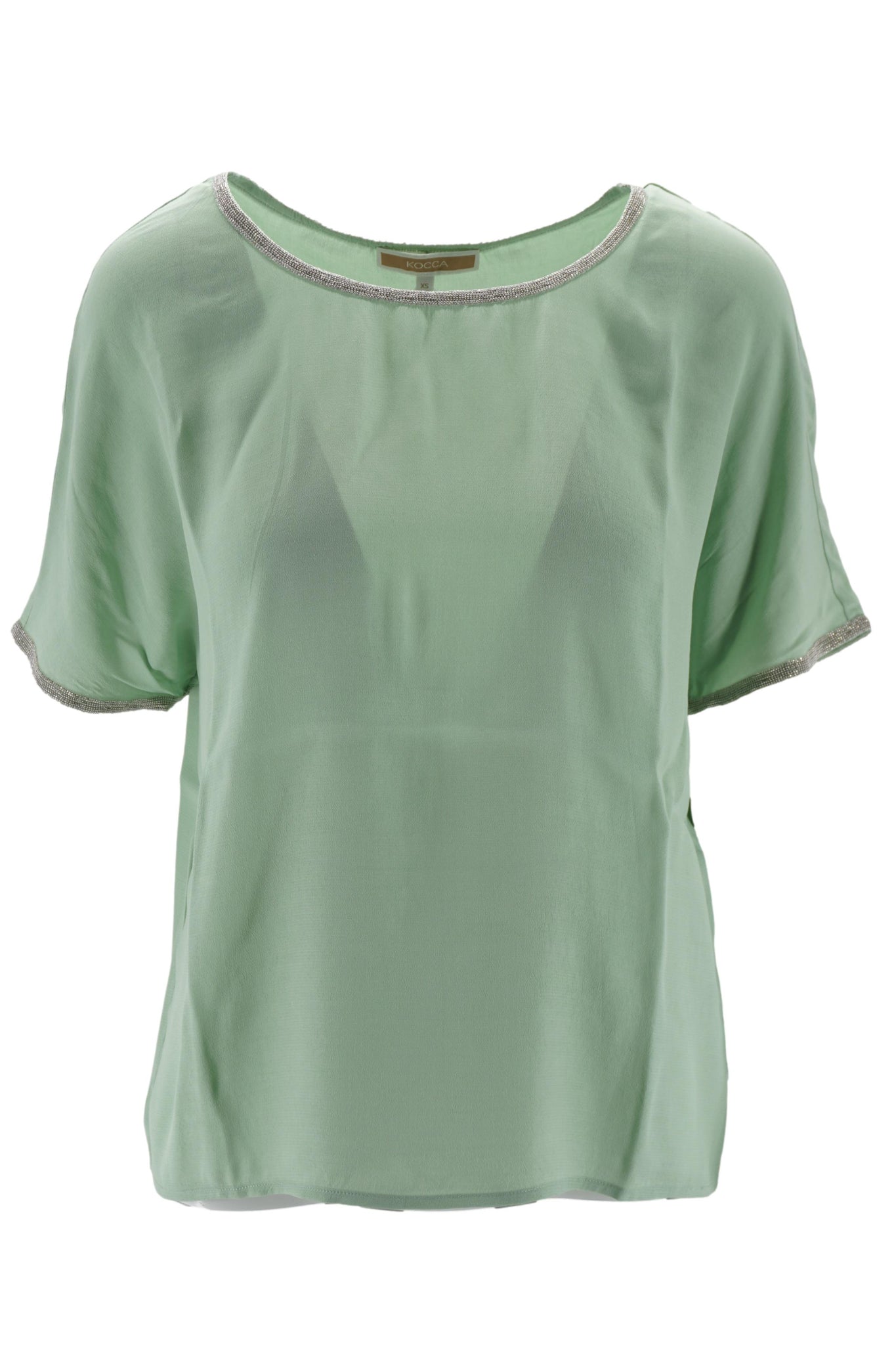 Blusa a Maniche Corte / Verde - Ideal Moda