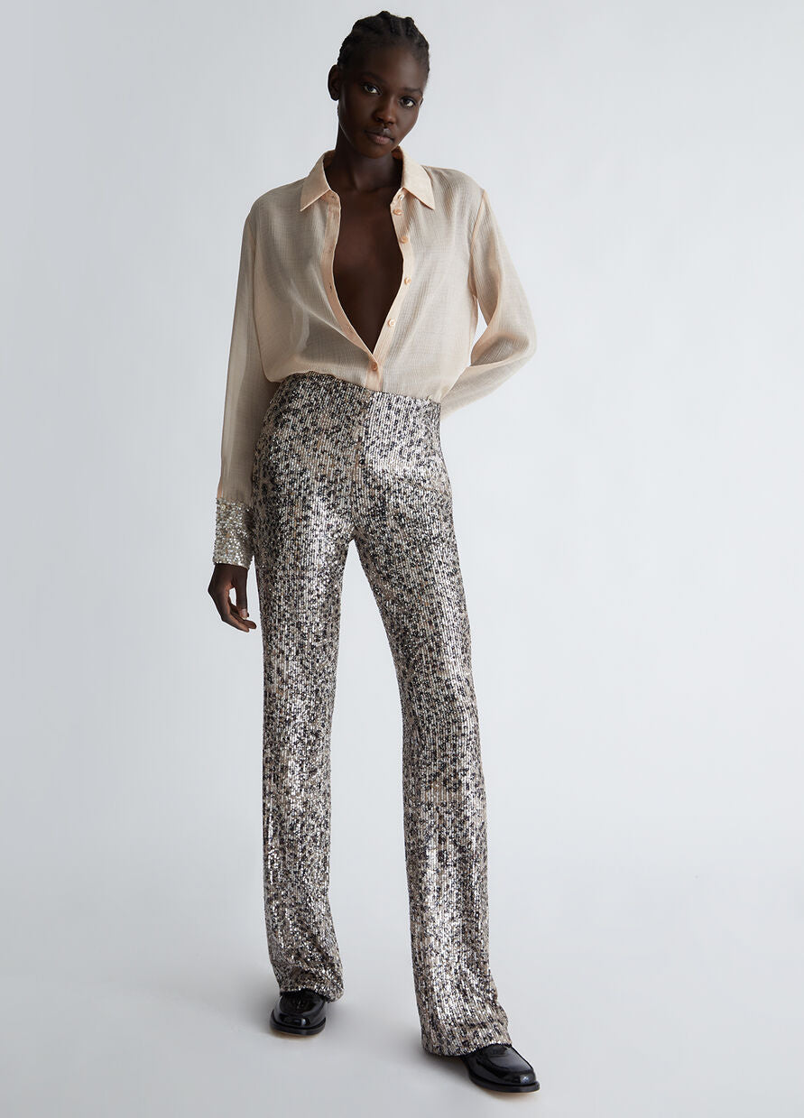 Camicia con Paillettes / Beige - Ideal Moda