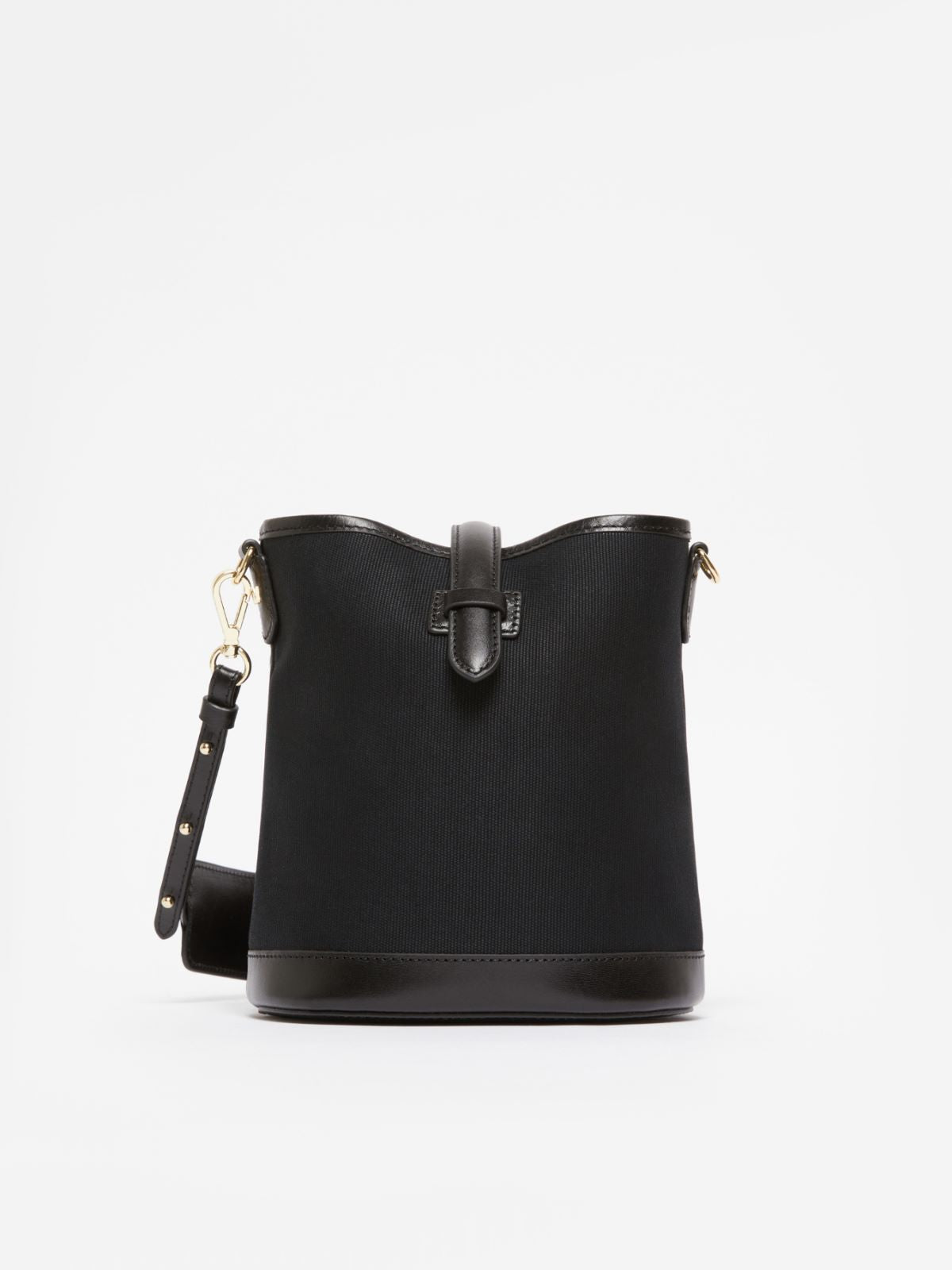 Borsa Secchiello in Canvas e Pelle / Nero - Ideal Moda