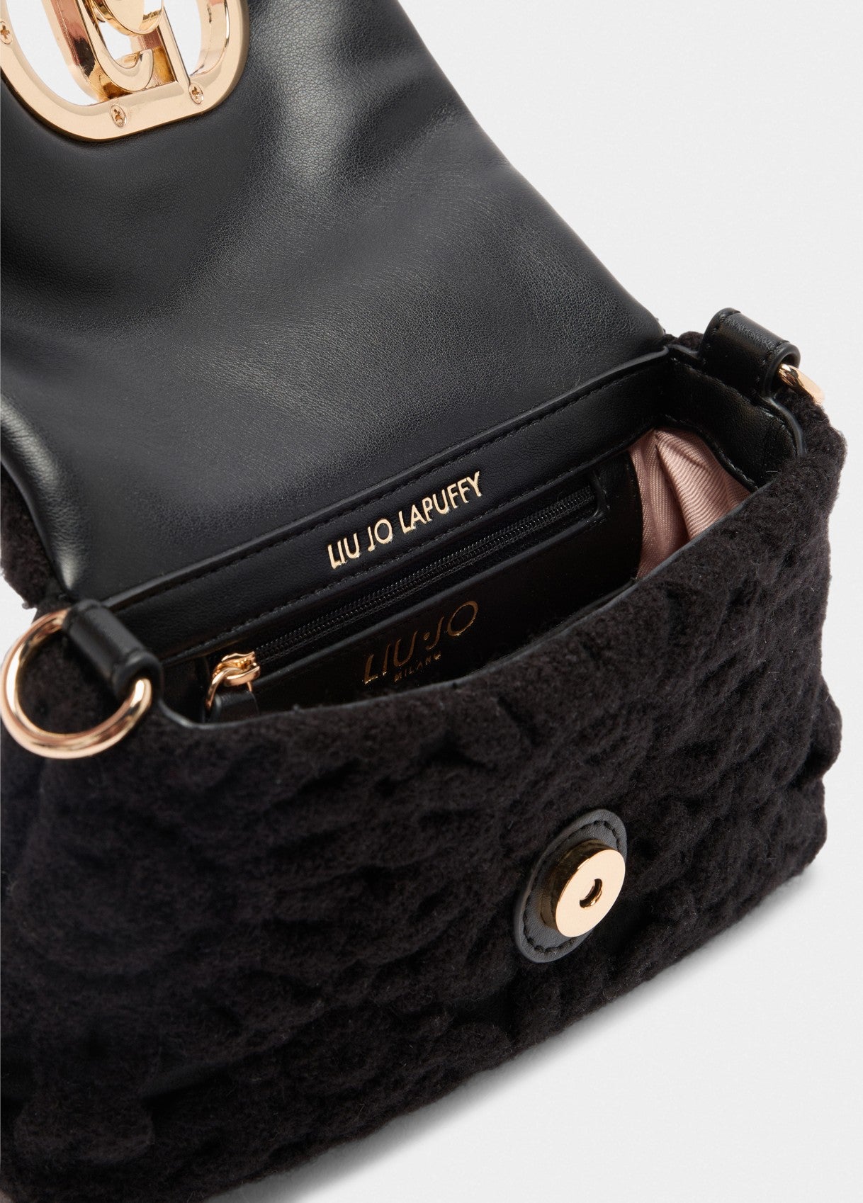 Borsa LaPuffy Piccola con Ricamo / Nero