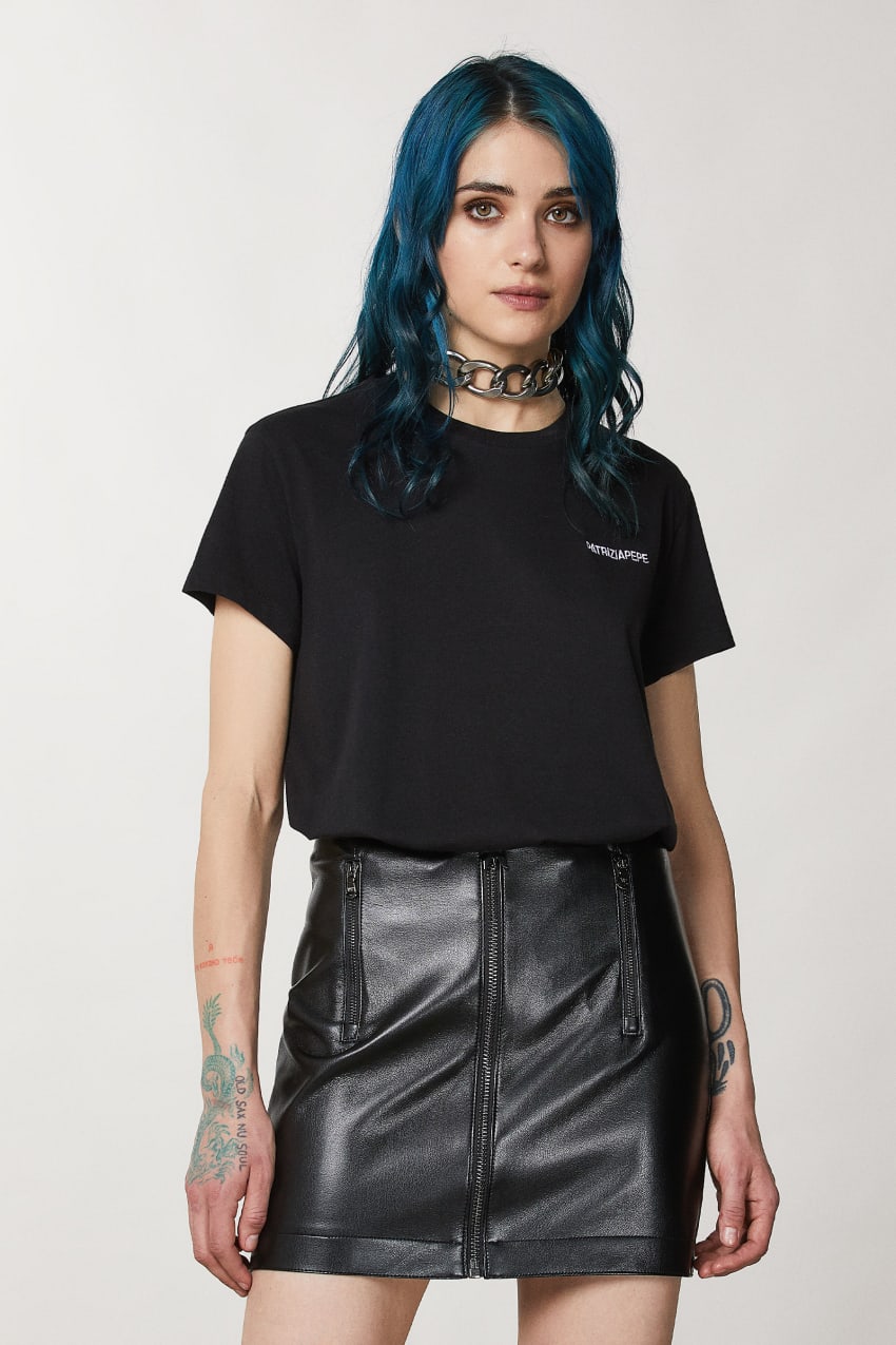 T-Shirt con Logo / Nero - Ideal Moda