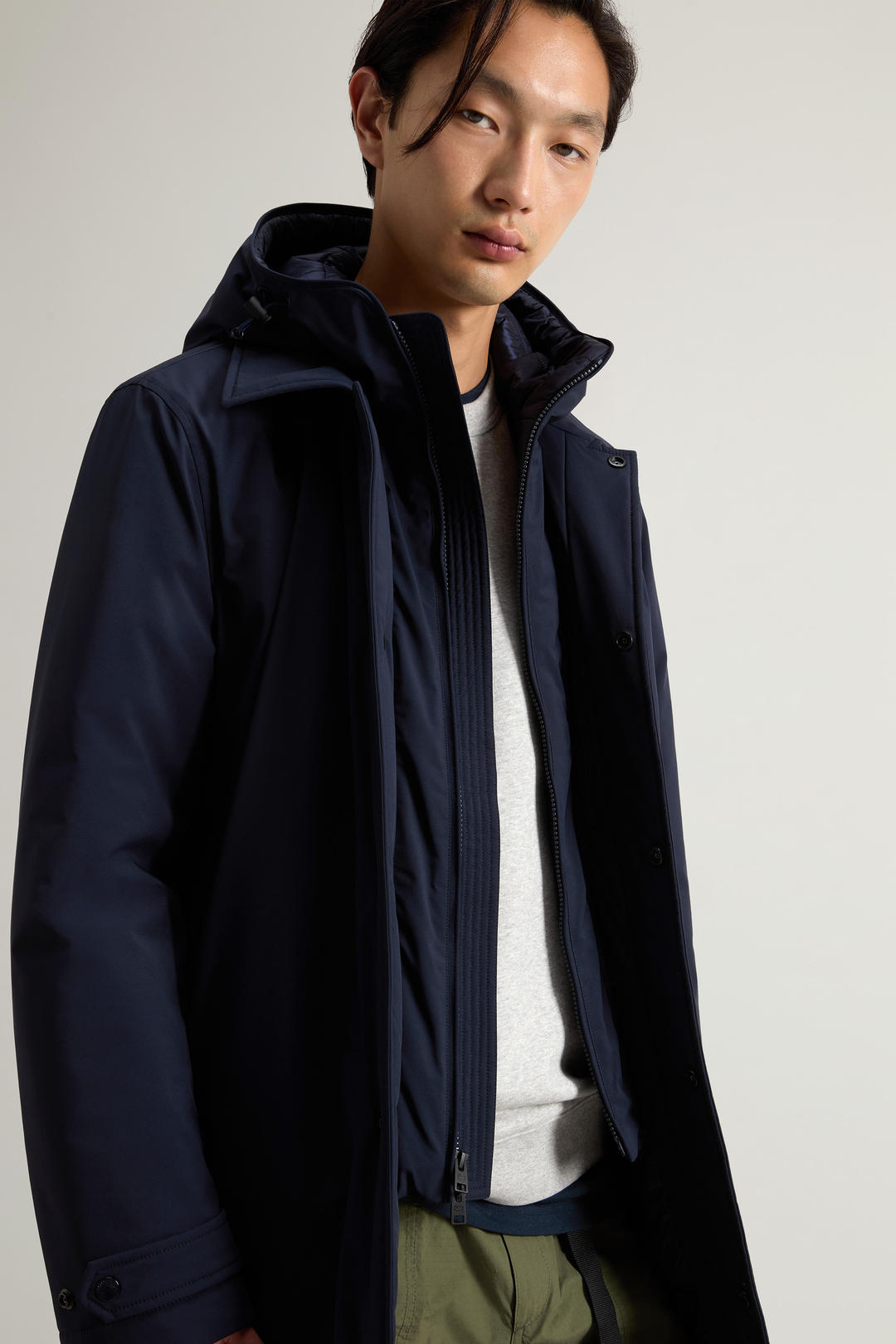 Giaccone 2 in 1 in Nylon Elasticizzato / Blu - Ideal Moda