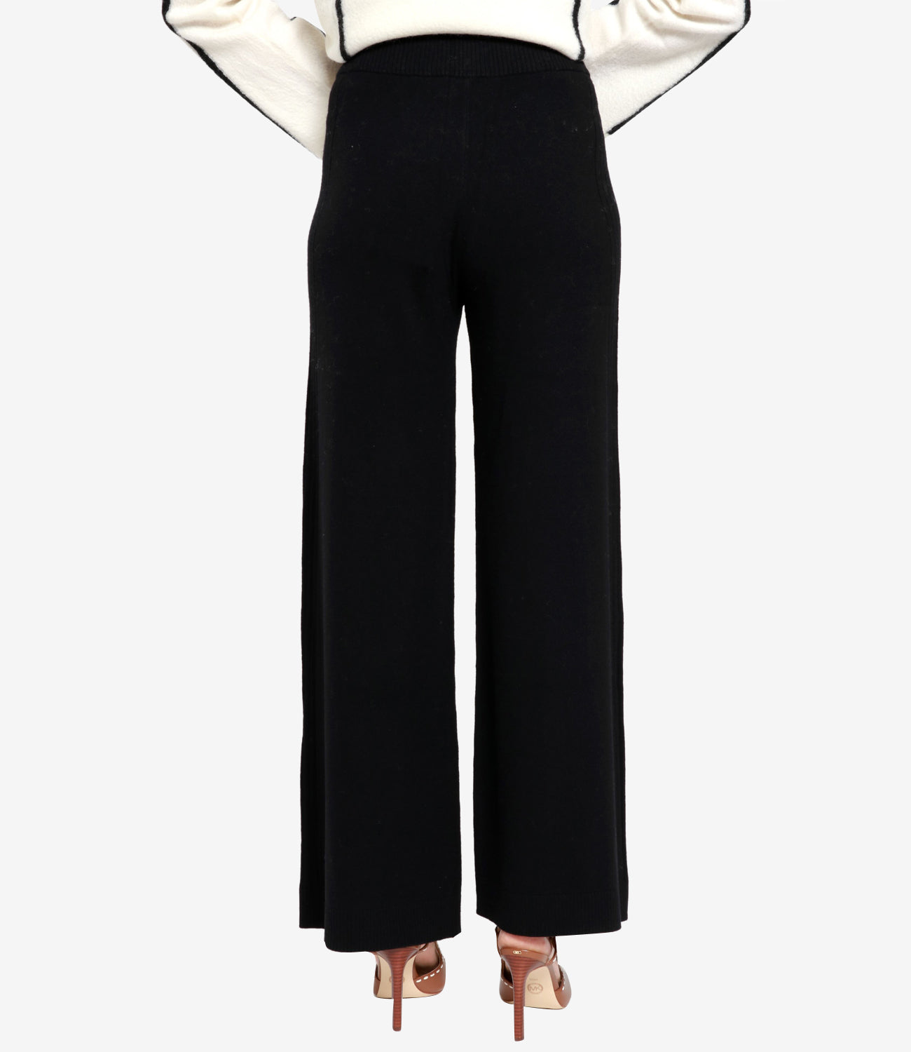 Pantaloni Ampi in Maglia / Nero - Ideal Moda