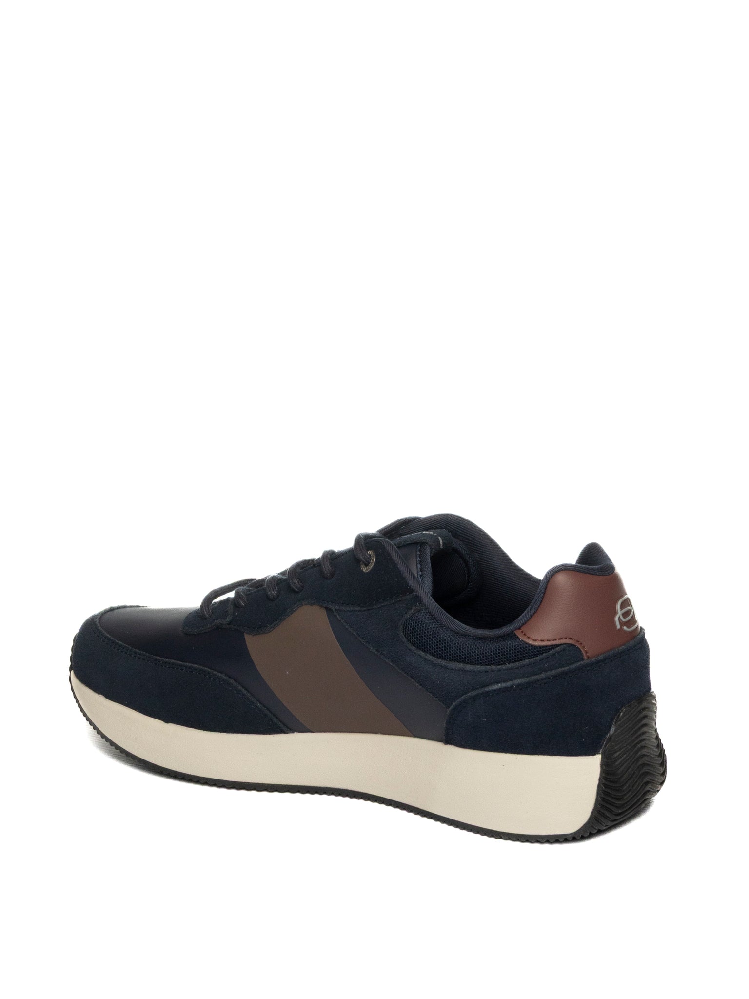 Sneaker in Pelle e Tessuto con Logo / Blu - Ideal Moda