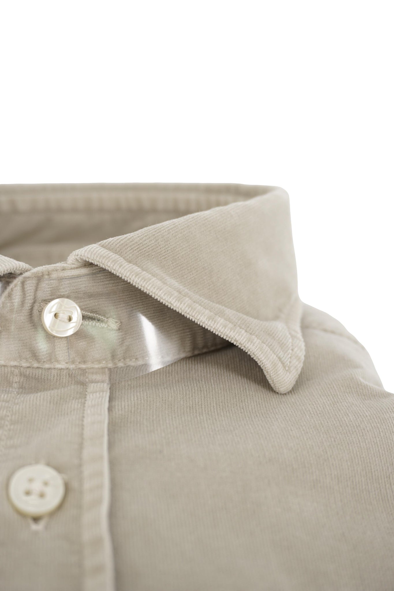 Camicia in Velluto / Beige - Ideal Moda