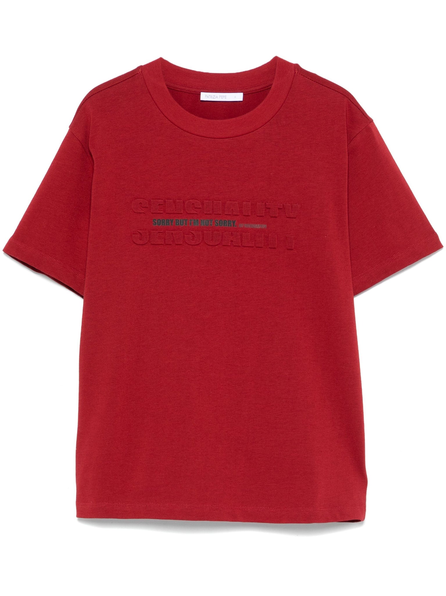 T-Shirt con Logo Frontale / Bordeaux - Ideal Moda