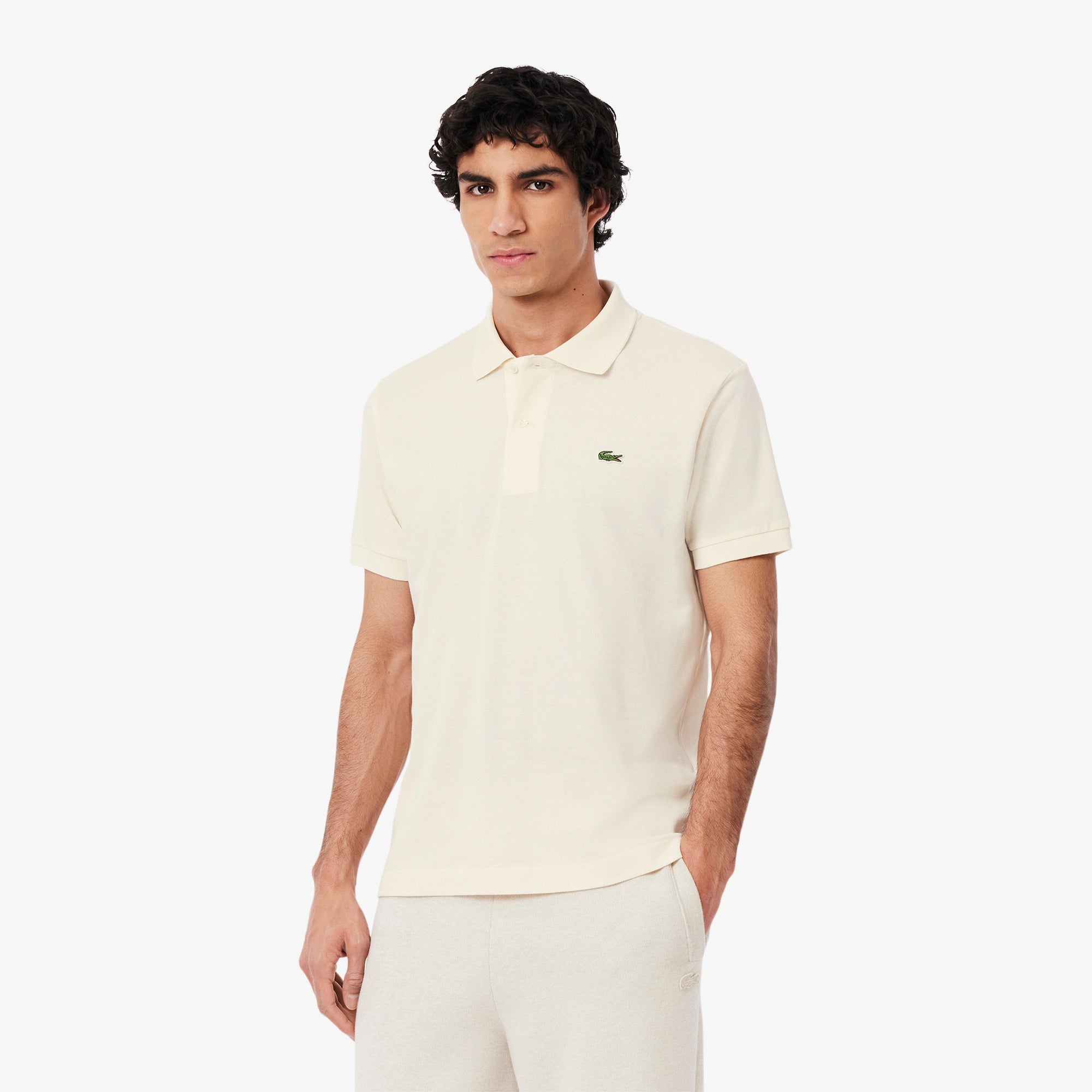 Polo 12.12 con Logo Lacoste / Avorio - Ideal Moda