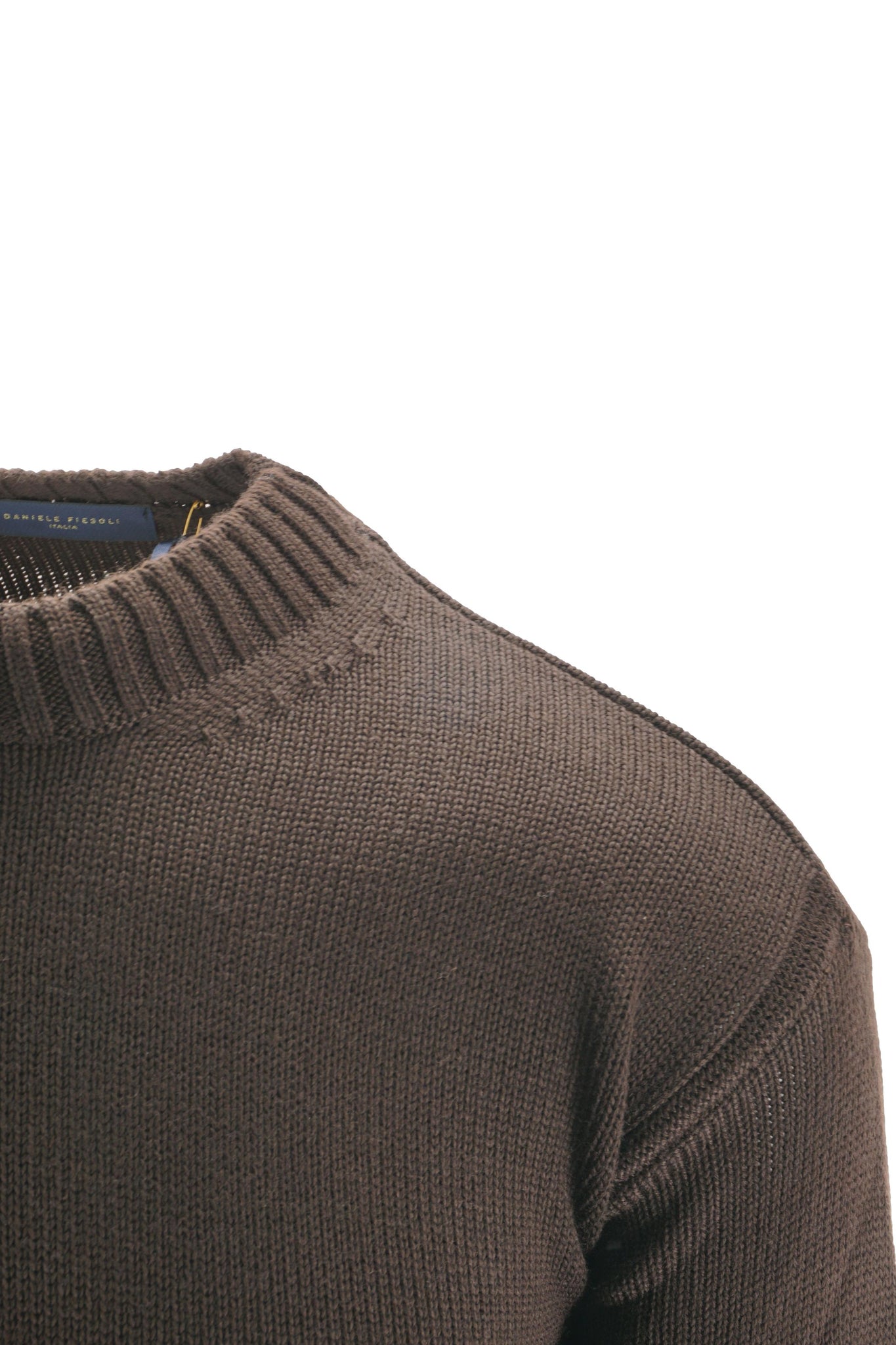 Maglia Girocollo in Misto Lana / Marrone - Ideal Moda
