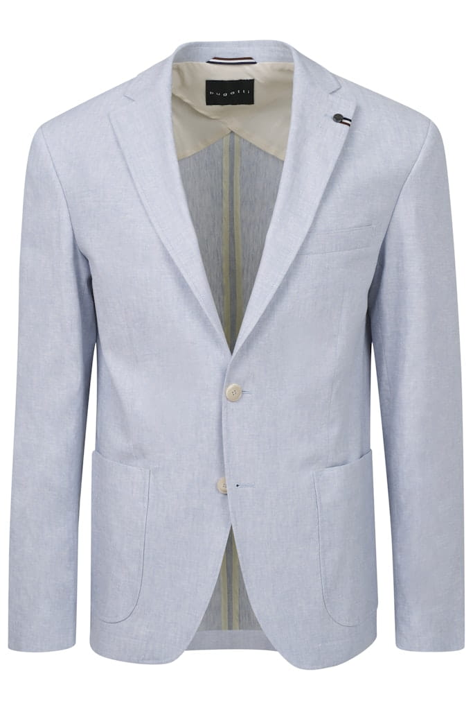 Giacca Monopetto in Misto Lino / Celeste - Ideal Moda