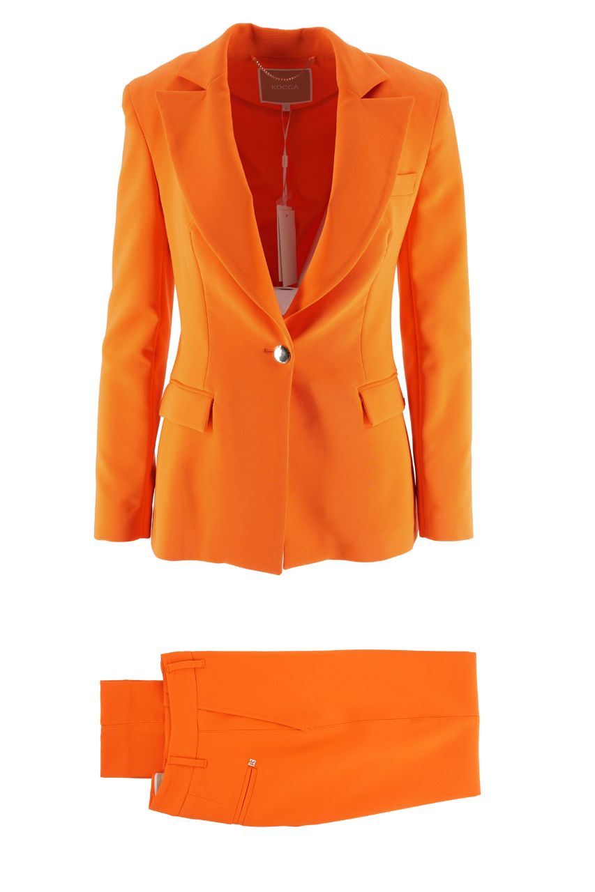 Tailleur Monopetto Slim Fit Kocca / Arancione - Ideal Moda