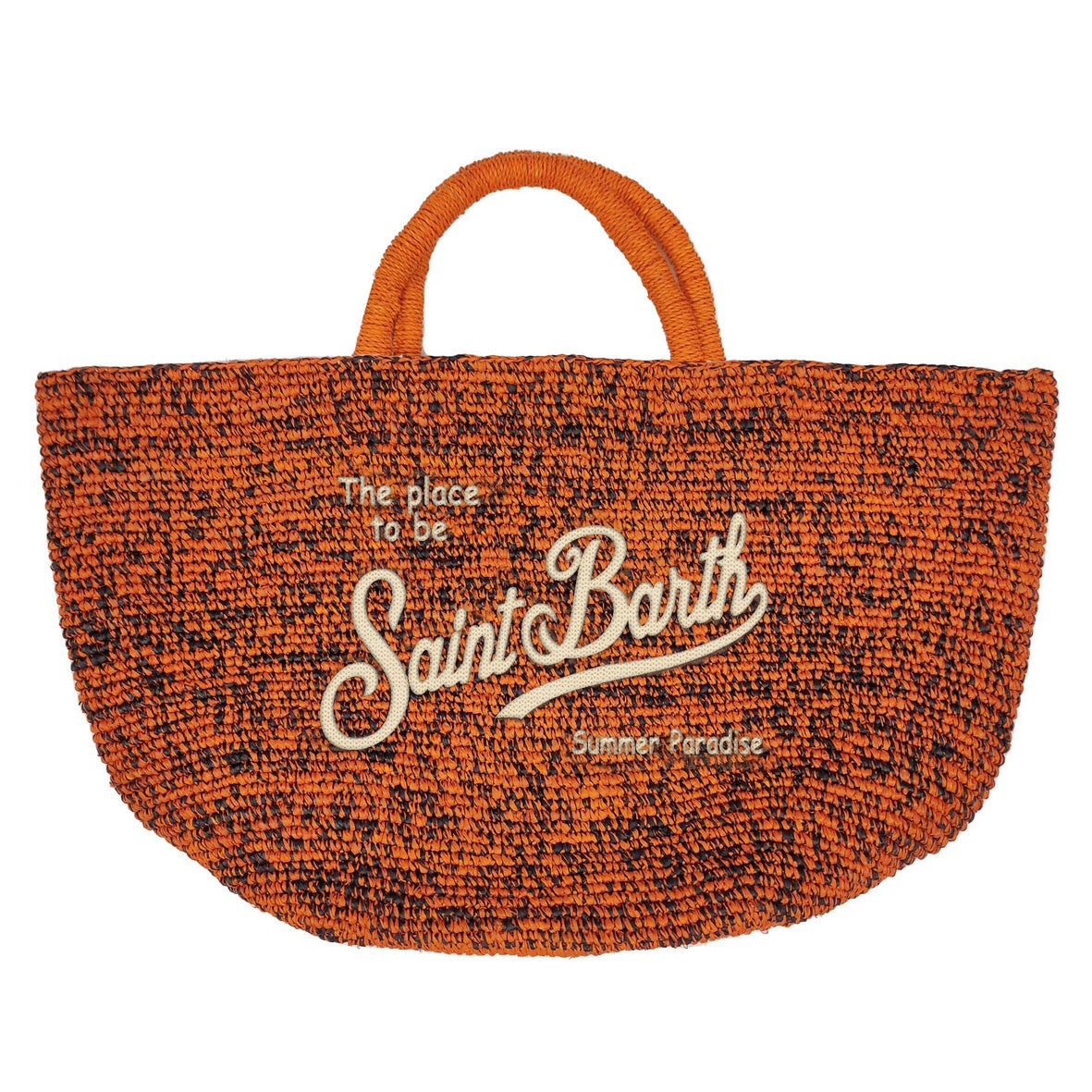 Borsa a Mano in Iuta con Logo / Mattone - Ideal Moda