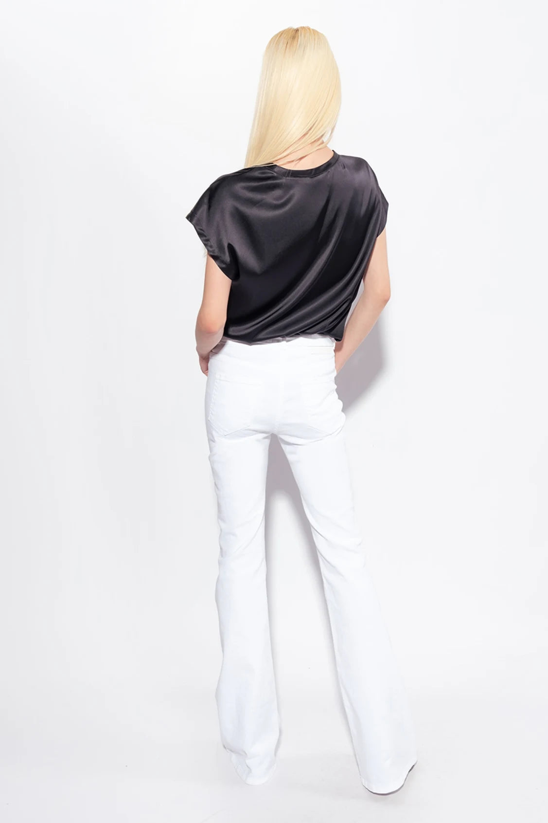 Top in Satin Stretch / Nero - Ideal Moda