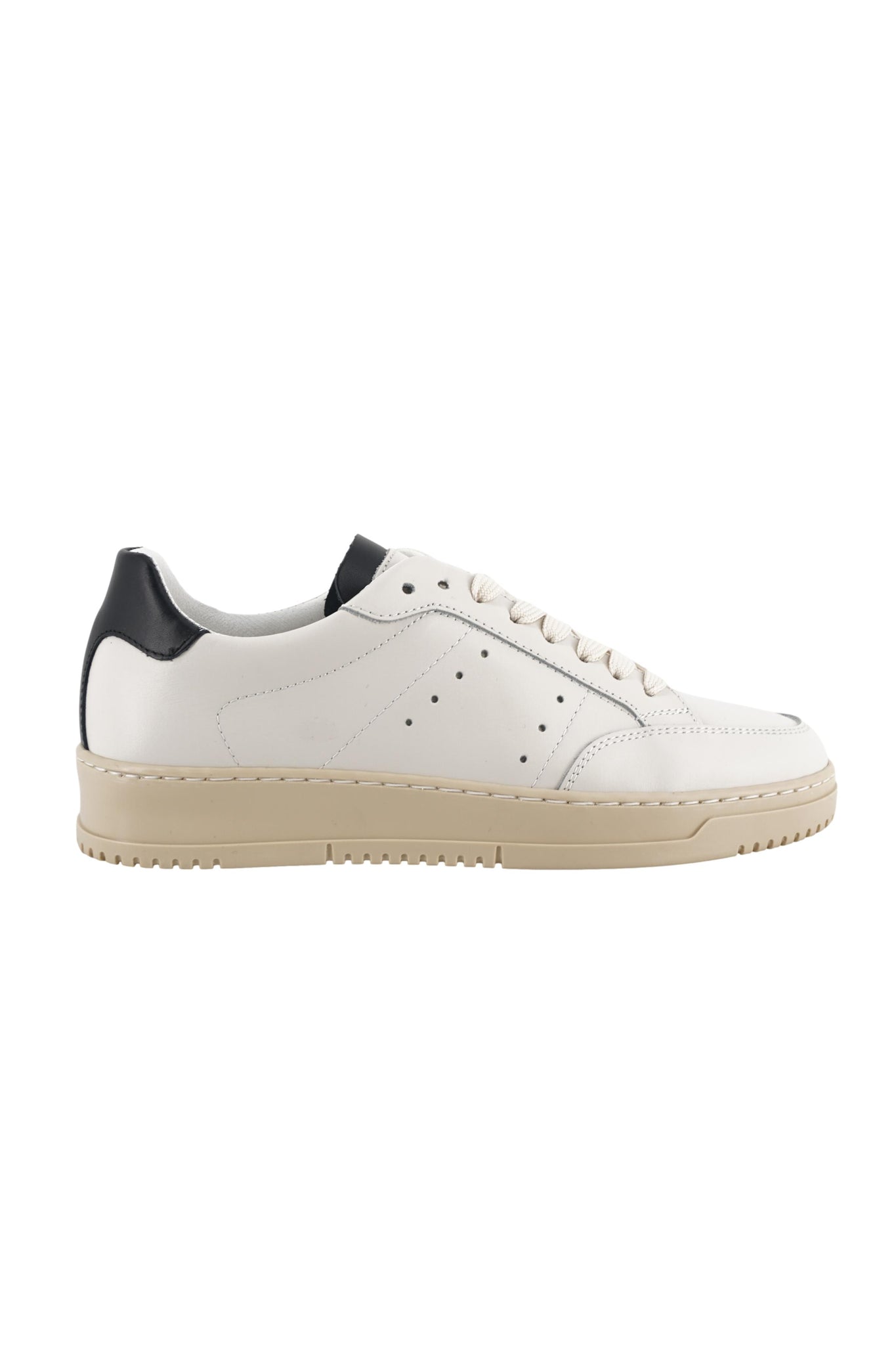 Sneaker in Pelle con Tab a Contrasto / Bianco - Ideal Moda