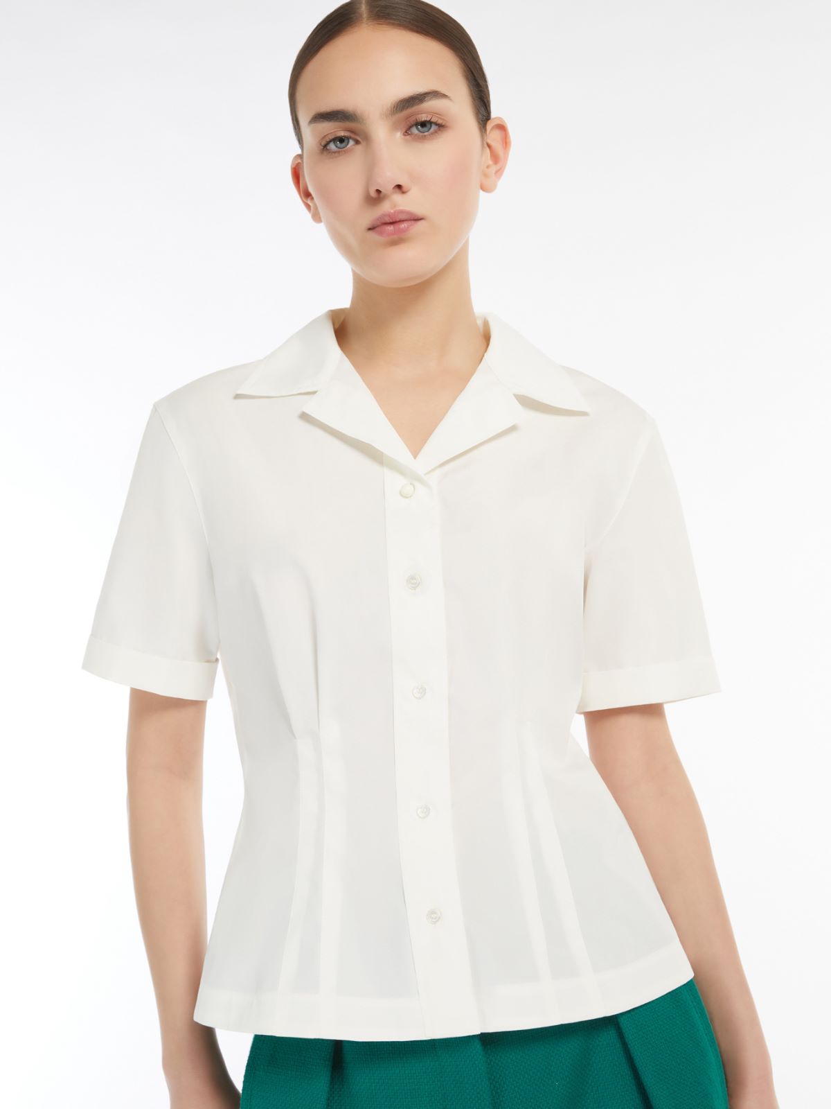 Camicia in Popeline di Cotone / Bianco - Ideal Moda