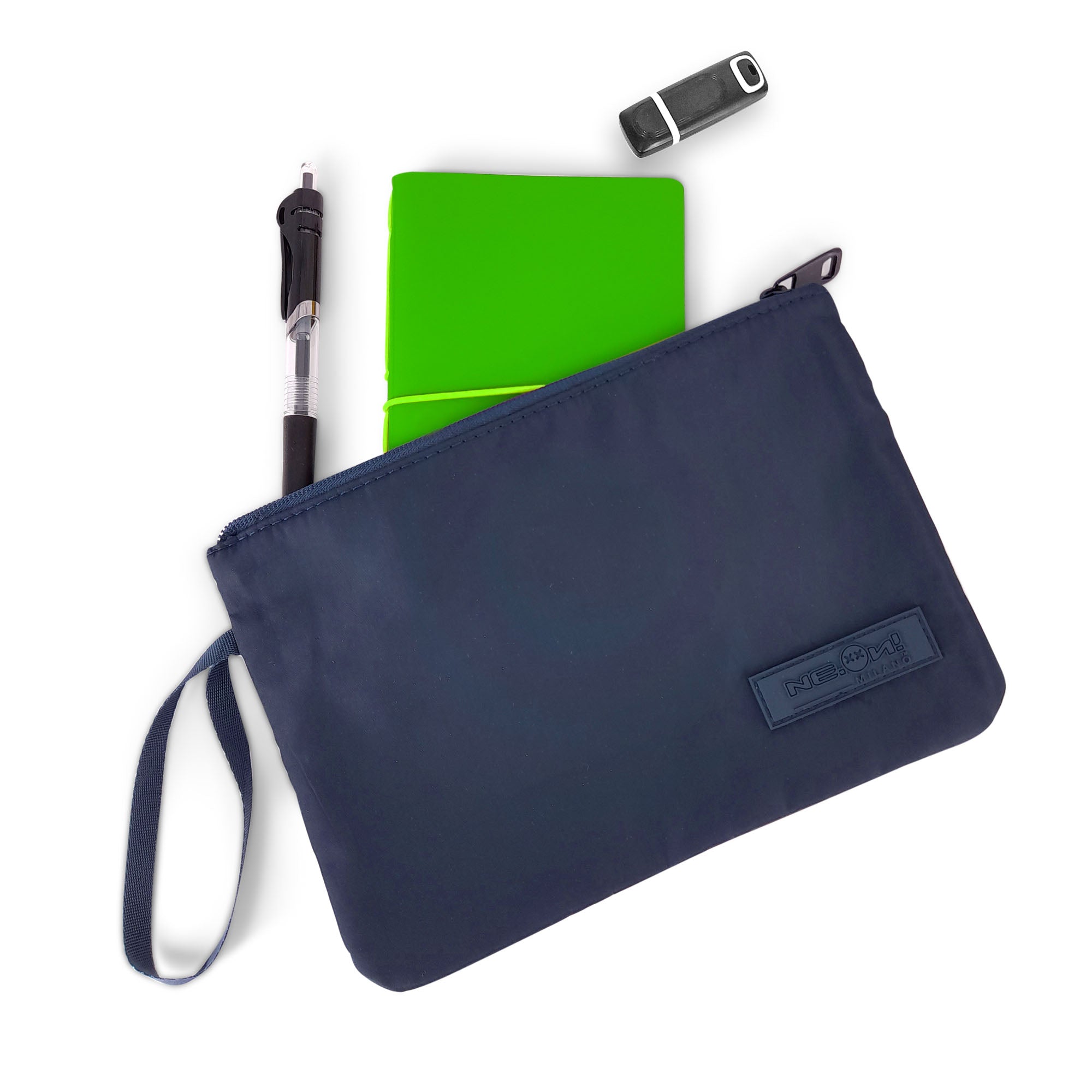 Busta Piatta con Logo / Blu - Ideal Moda