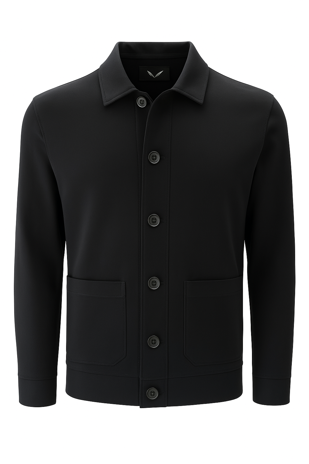 Giacca Camicia con Chiusura Bottoni / Nero - Ideal Moda