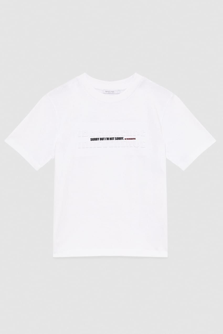 T-Shirt con Logo Frontale / Bianco - Ideal Moda