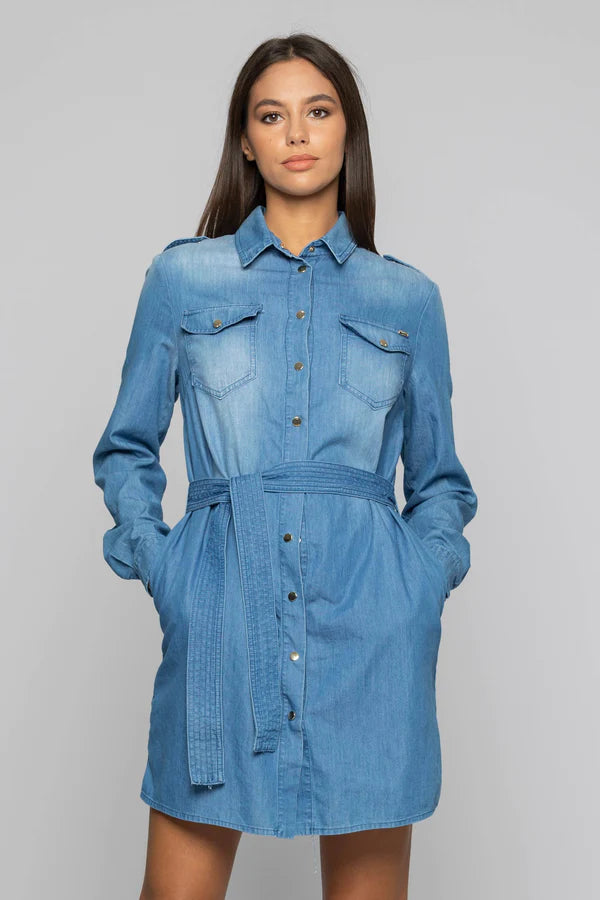 Abito Chemisier in Denim / Jeans - Ideal Moda