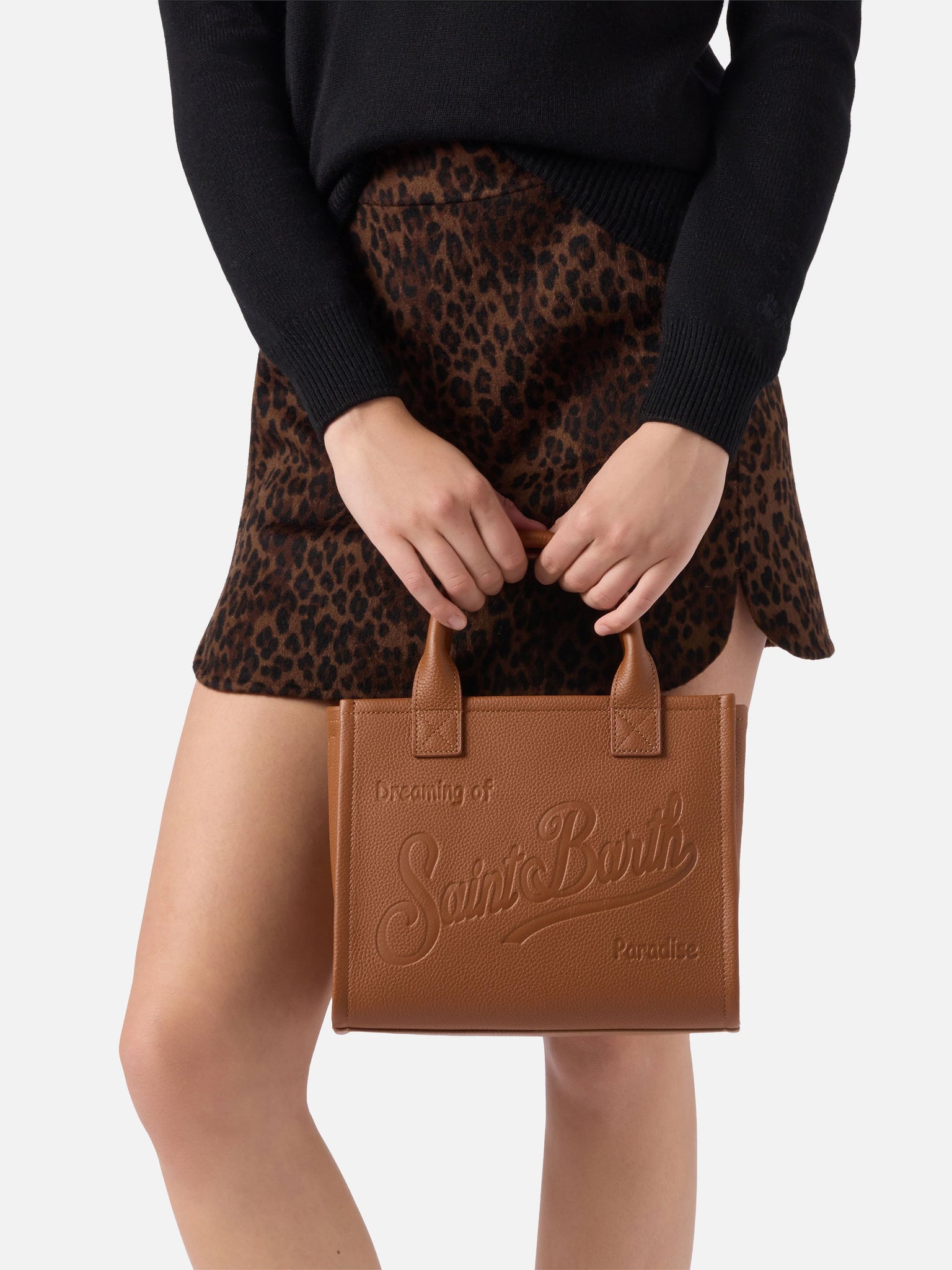 Borsa a Spalla Vanity Midi in Pelle / Cuoio