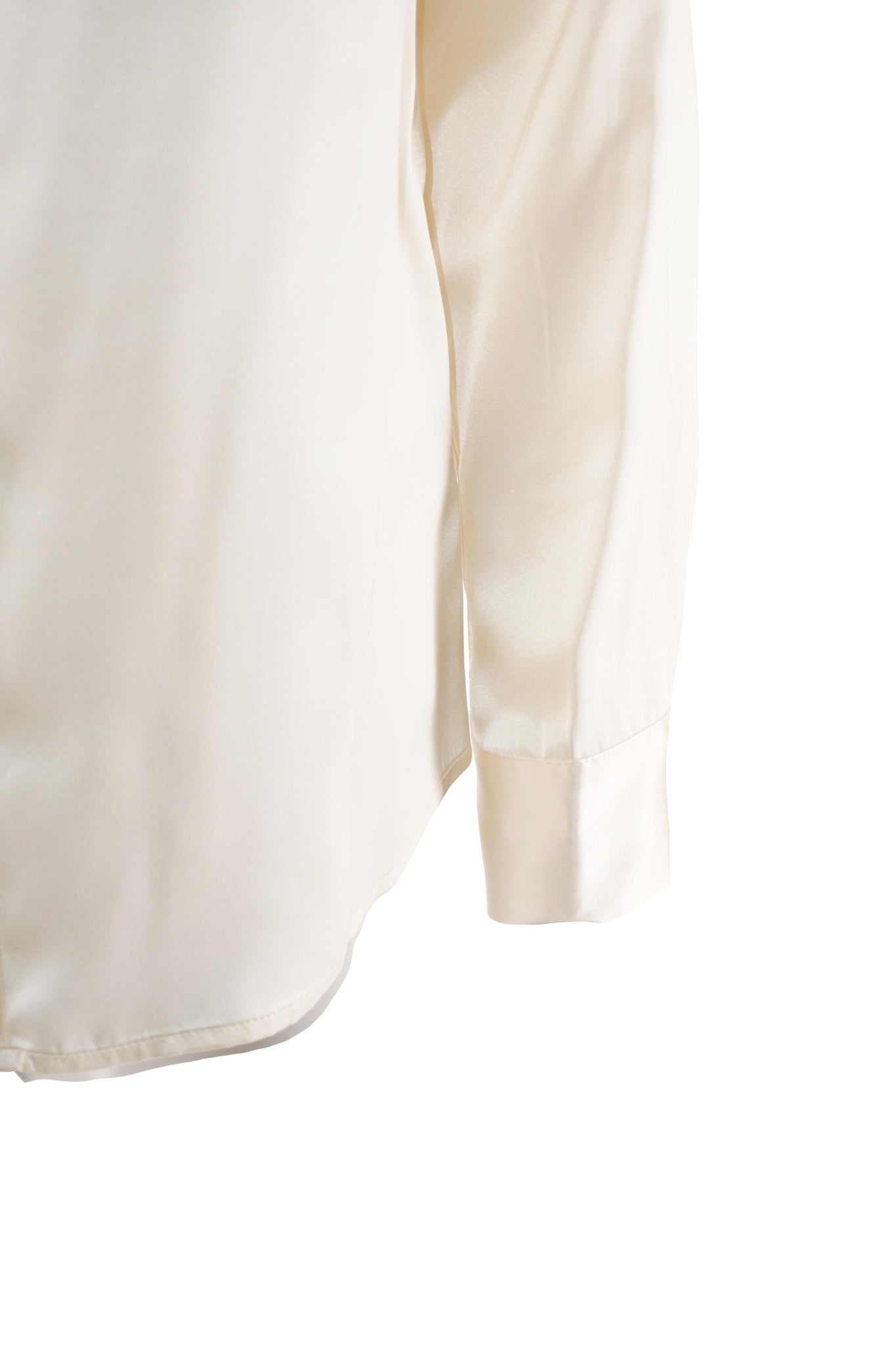 Camicia in Seta con Collo Classico / Beige - Ideal Moda