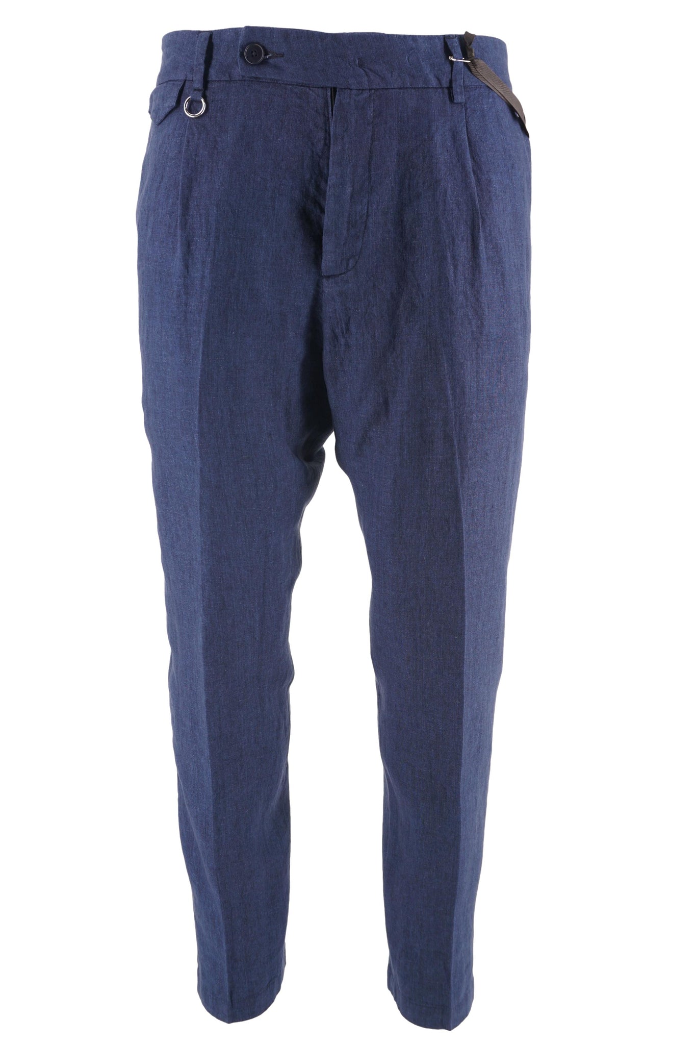 Pantalone in Lino Modello Charles / Blu - Ideal Moda