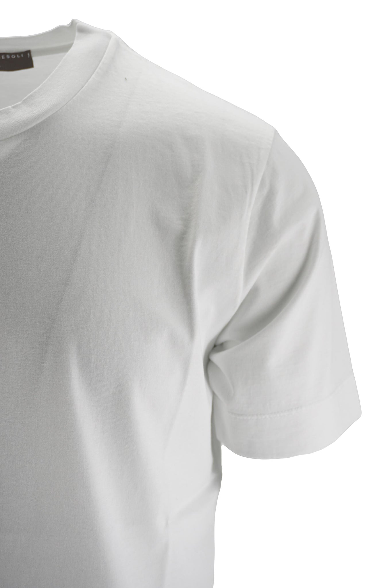T-Shirt Girocollo in Cotone / Bianco - Ideal Moda