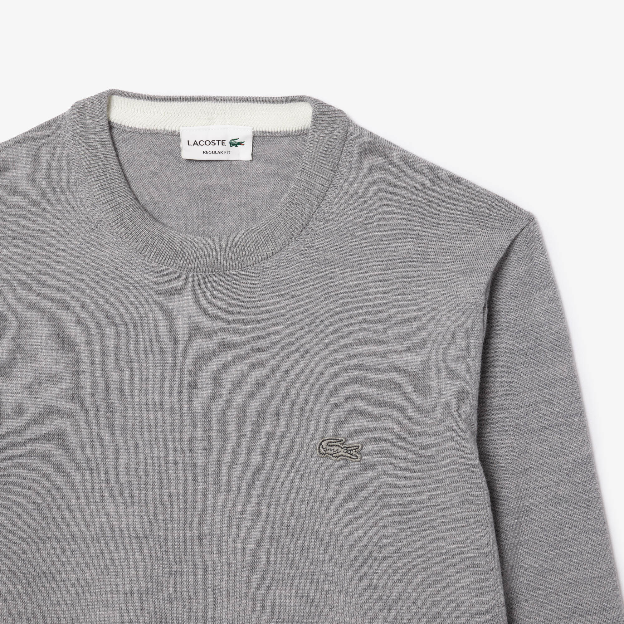 Pullover in Lana Merino con Collo Rotondo / Grigio - Ideal Moda