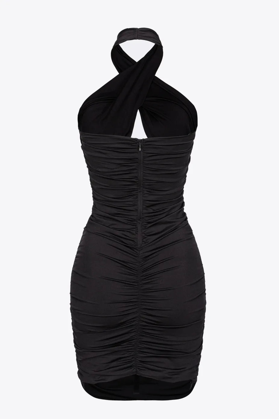 Mini Abito Incrociato in Tessuto Tecnico / Nero - Ideal Moda